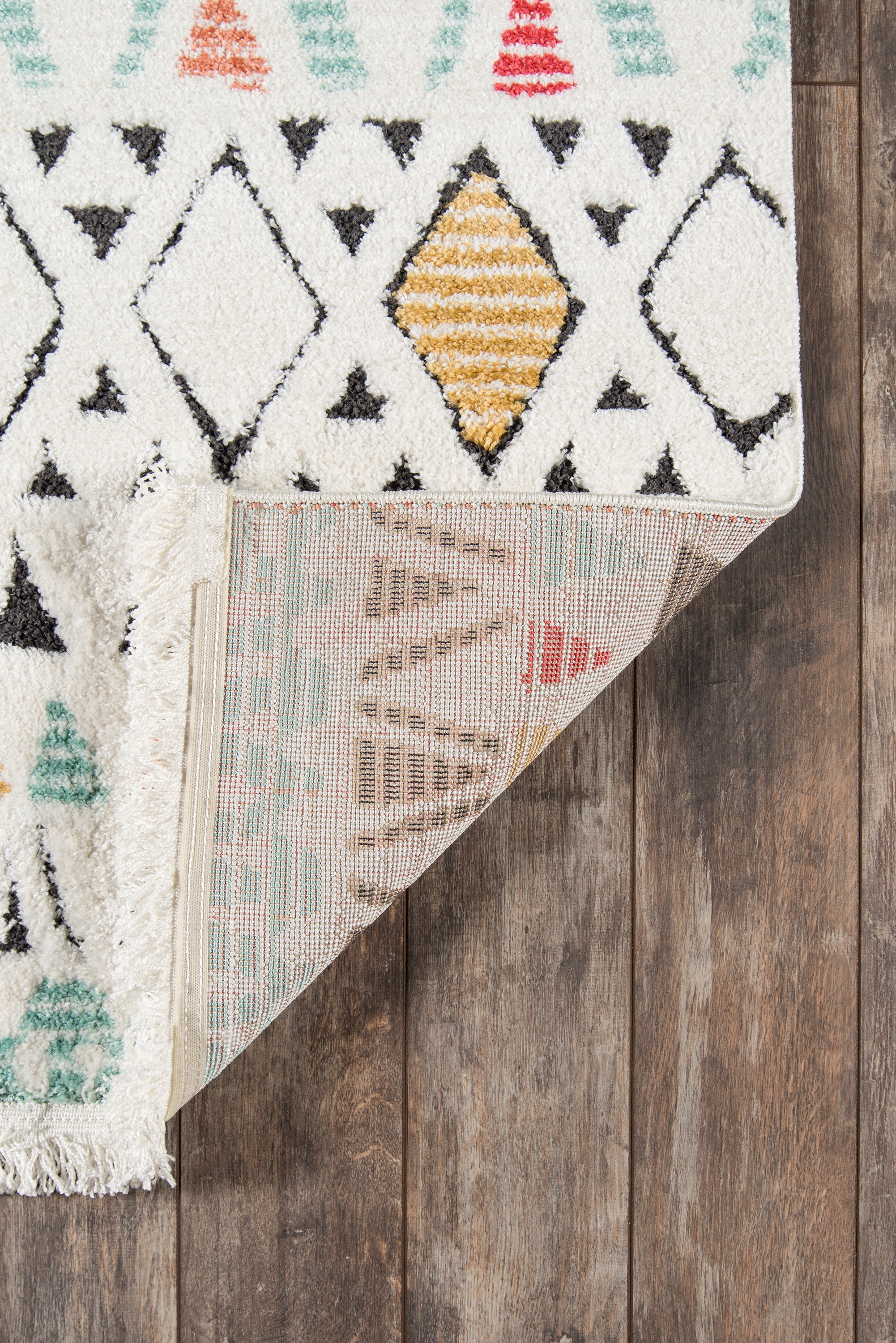 Boho Tribal Area Rug with Colorful Geometric