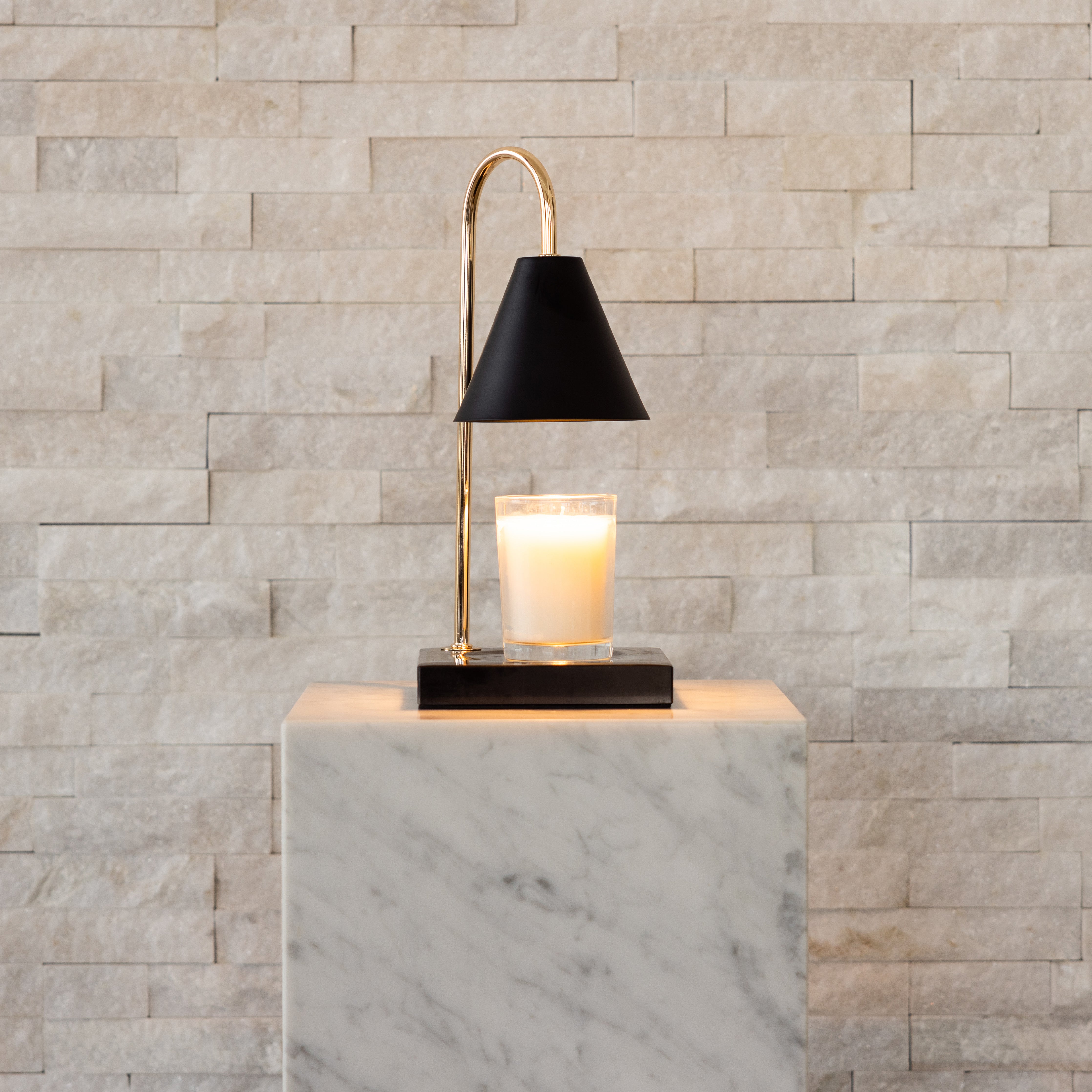 Marble Candle Warmer Lamp with Dimmable Glow