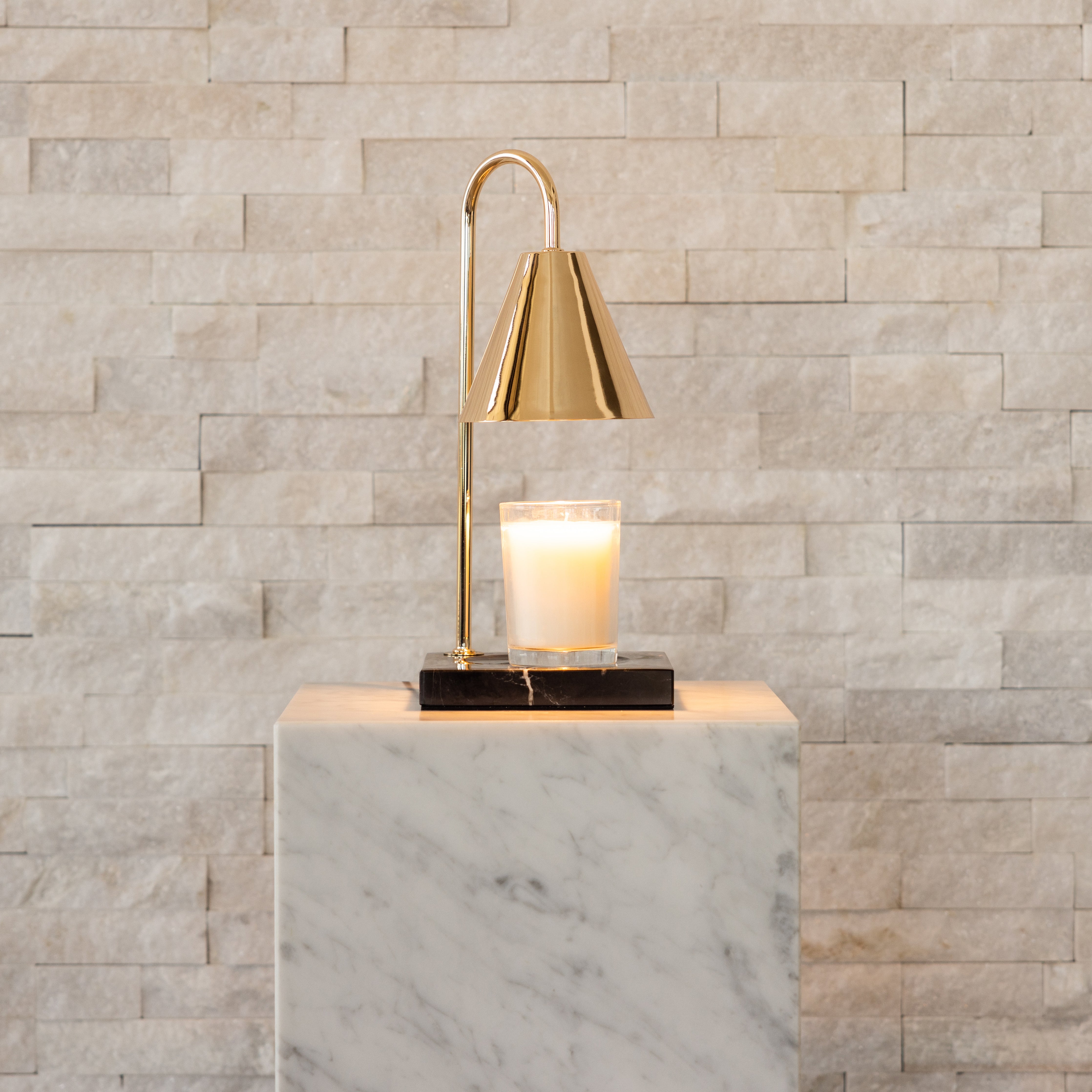 Marble Candle Warmer Lamp with Dimmable Glow