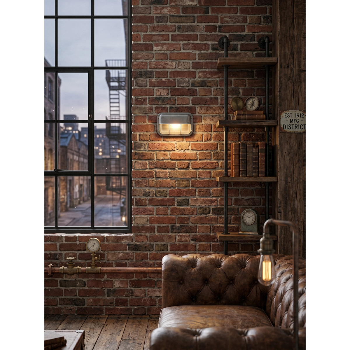 Marine Aluminum Wall Sconce with Opaque Glass