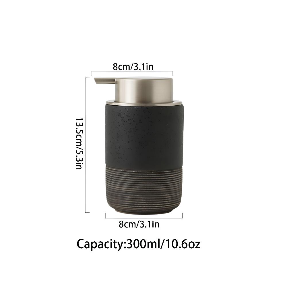Matte Ceramic Soap Dispenser with Ribbed Base