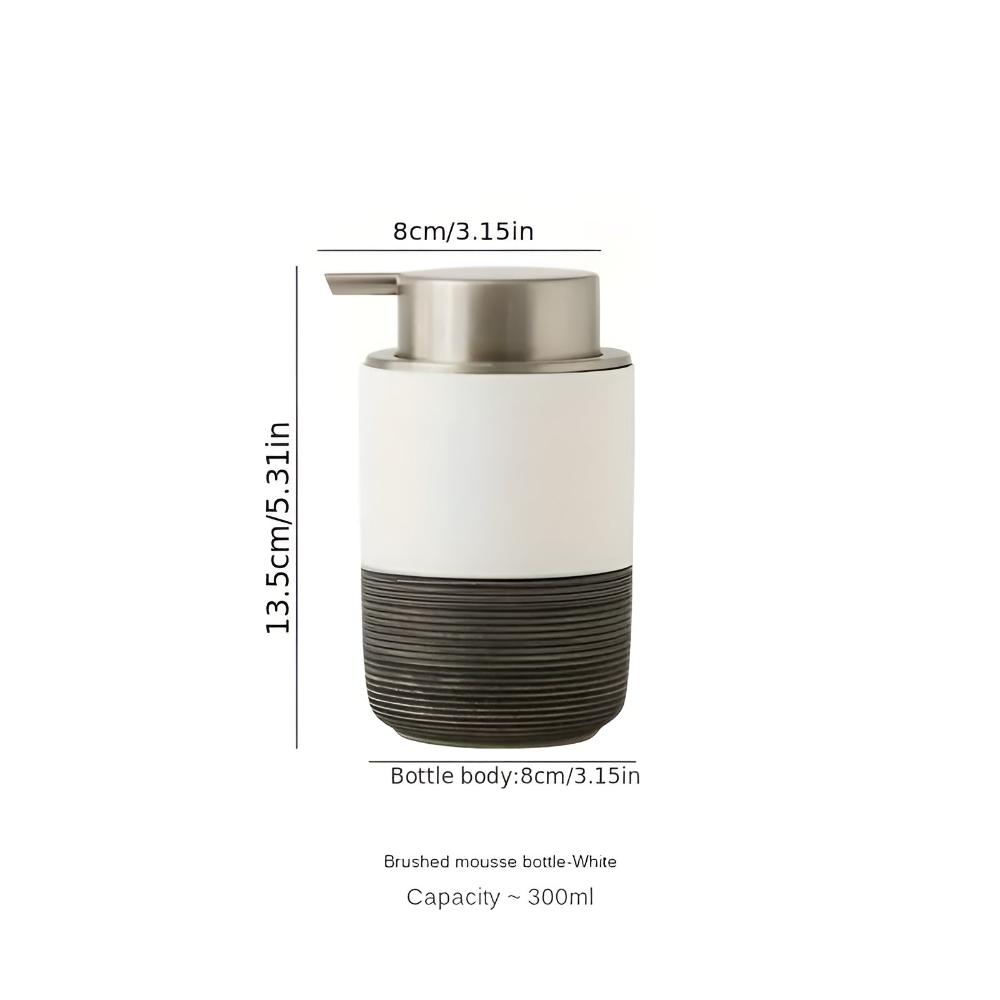 Matte Ceramic Soap Dispenser with Ribbed Base