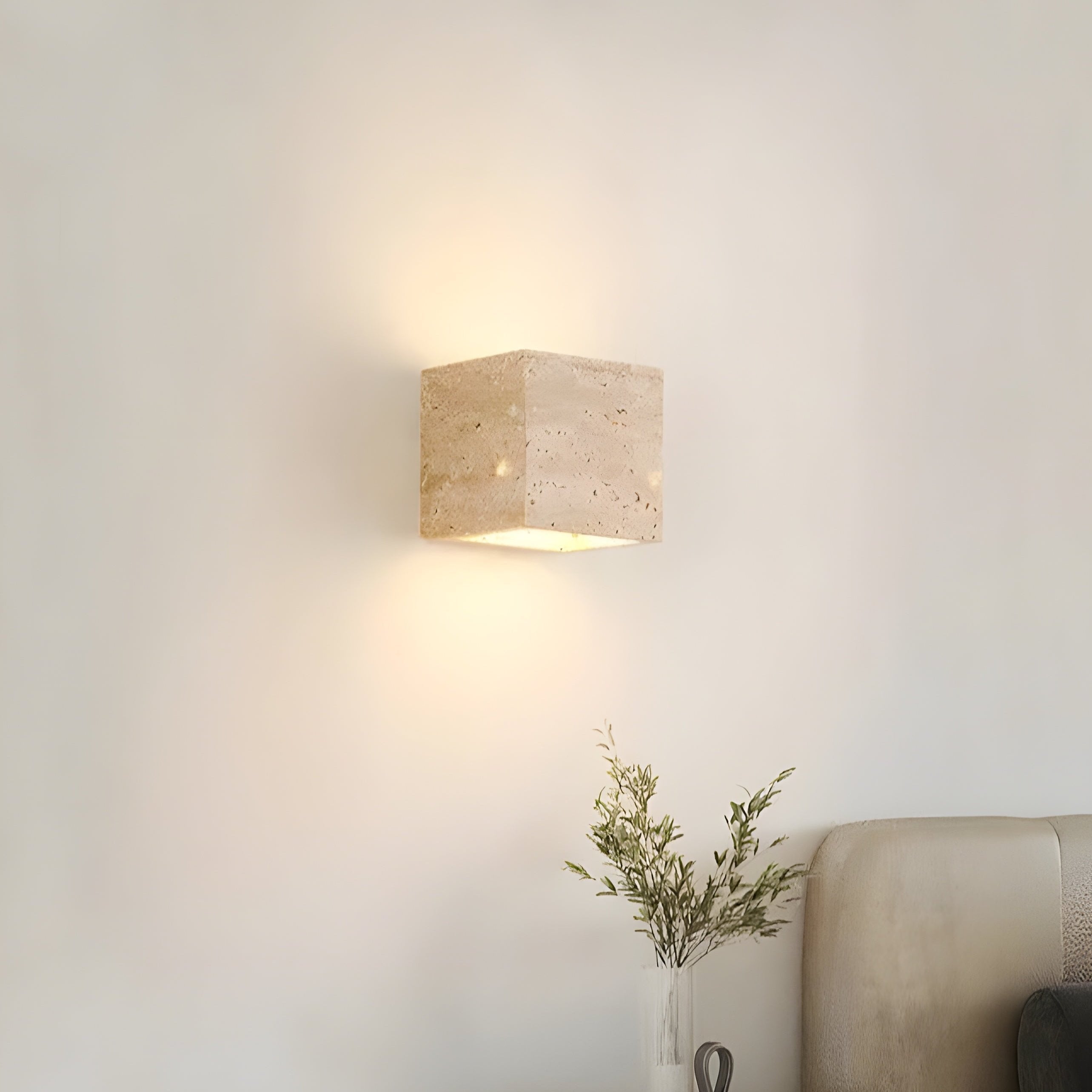 Minimalist Travertine Up Down LED Wall Sconce