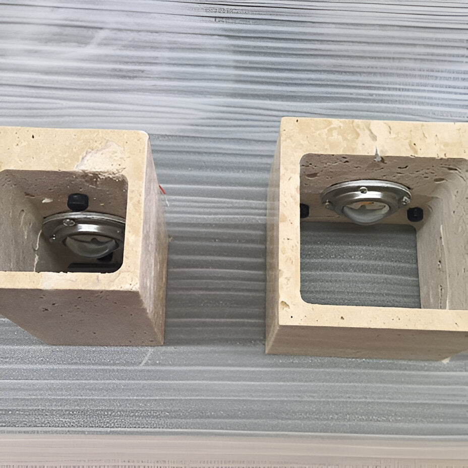 Minimalist Travertine Up Down LED Wall Sconce