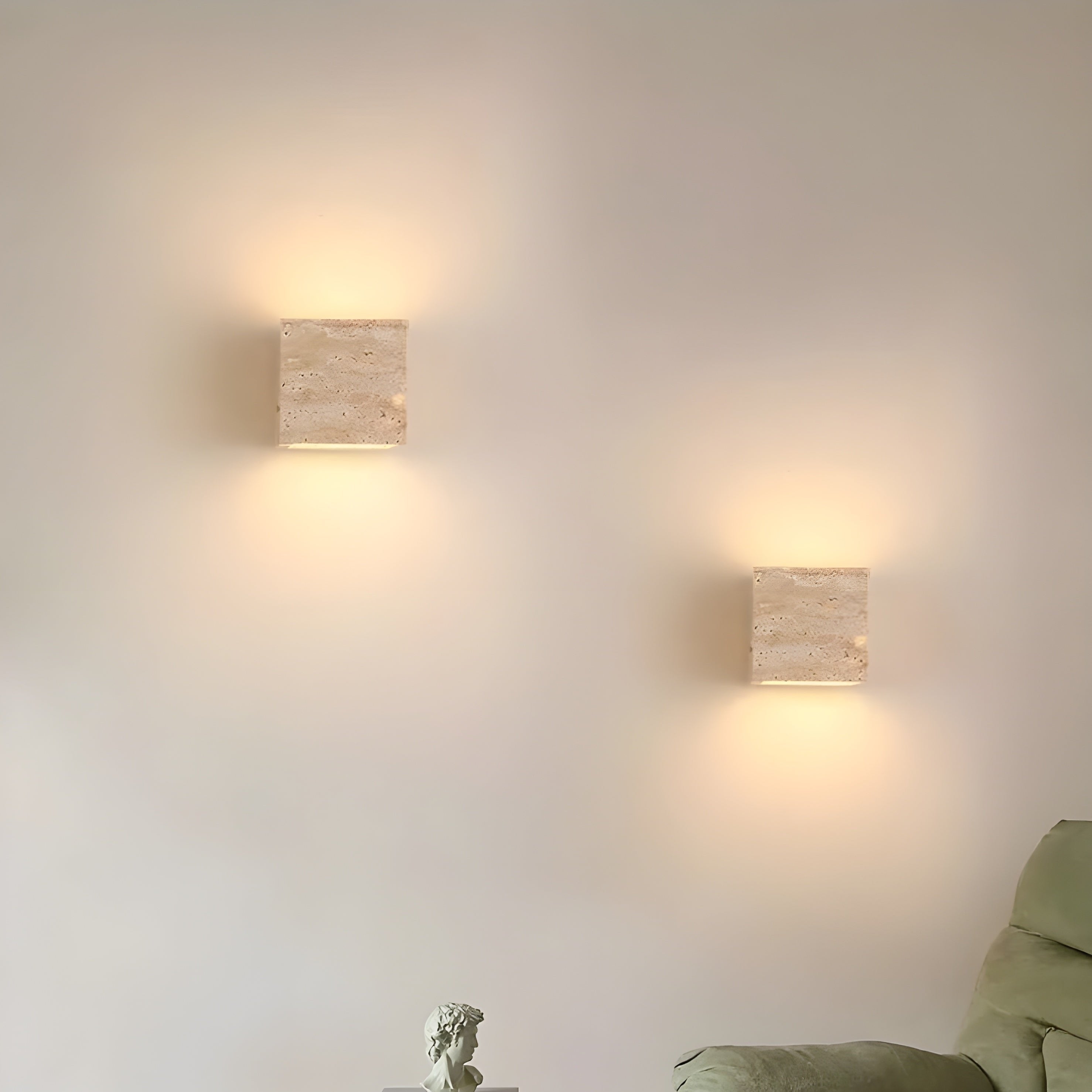Minimalist Travertine Up Down LED Wall Sconce