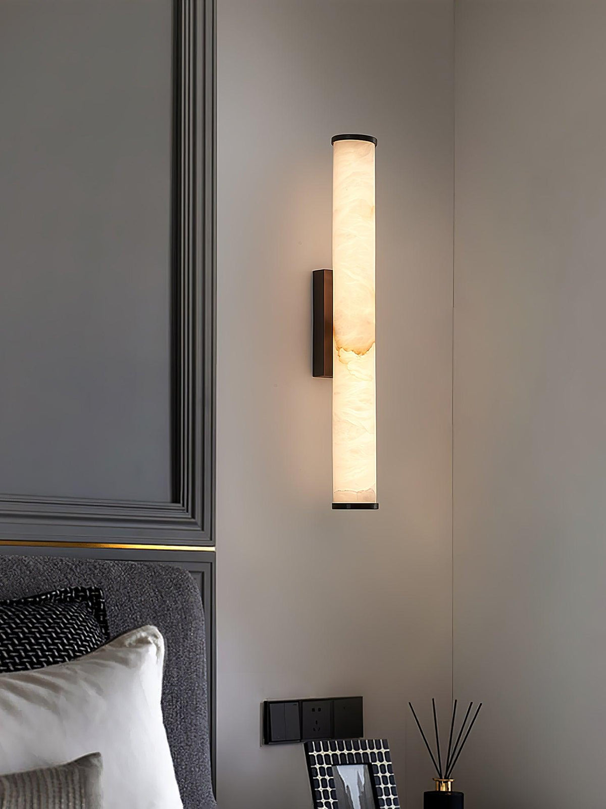 Modern Alabaster Tube LED Wall Sconce Light