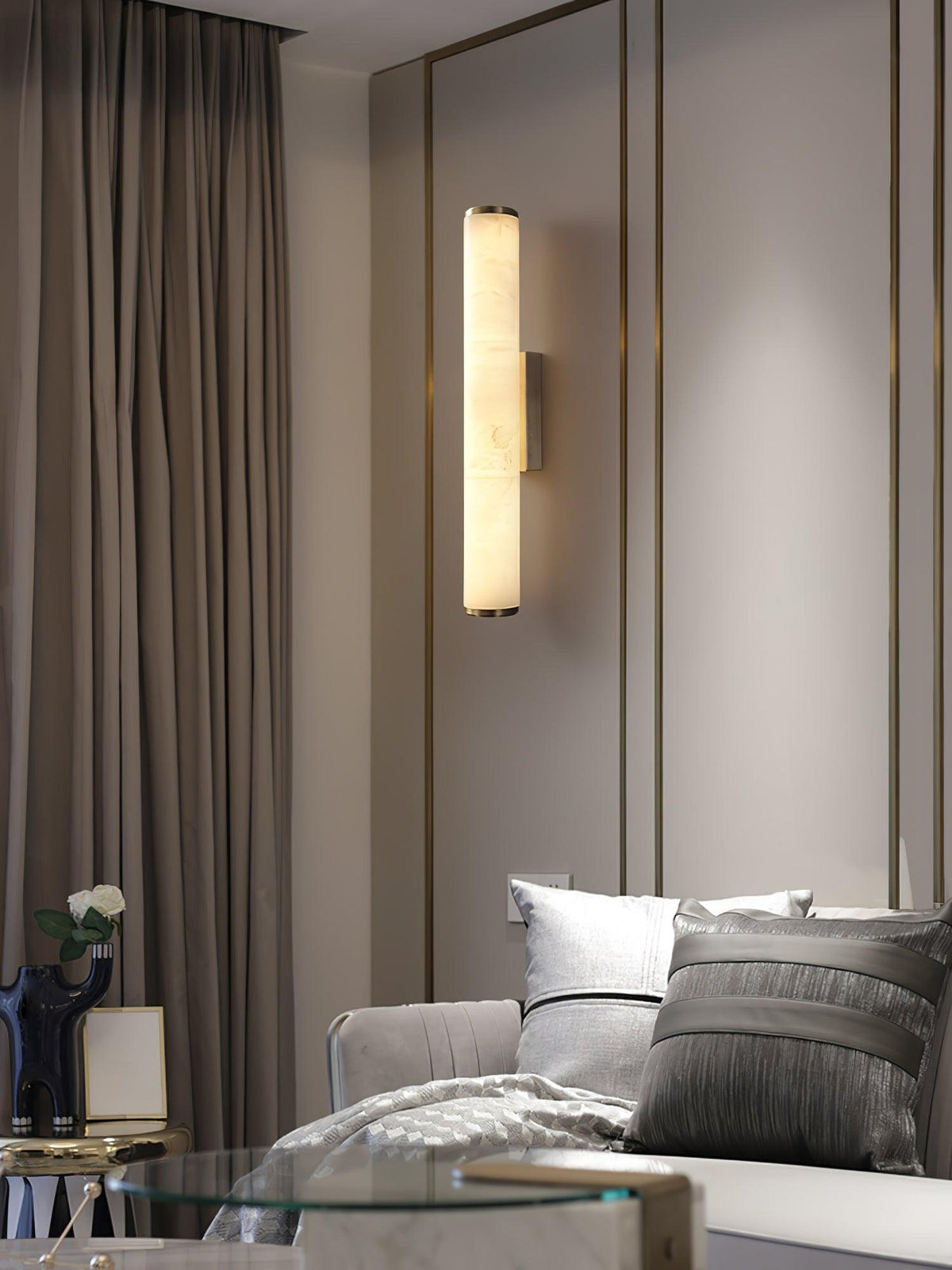 Modern Alabaster Tube LED Wall Sconce Light