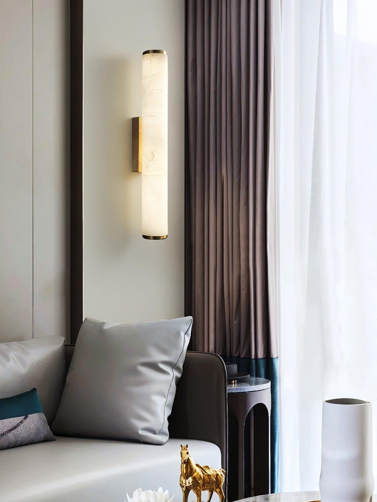 Modern Alabaster Tube LED Wall Sconce Light