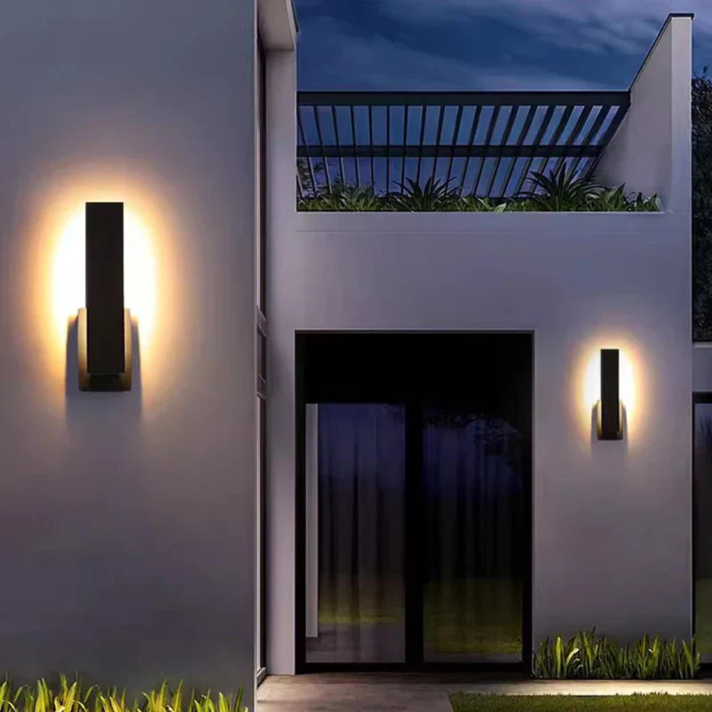 Modern Aluminum Wall Sconce with Backlit Glow