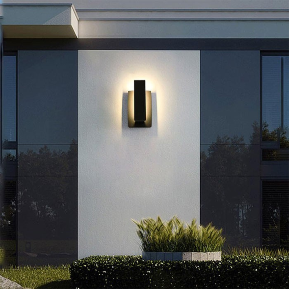 Modern Aluminum Wall Sconce with Backlit Glow