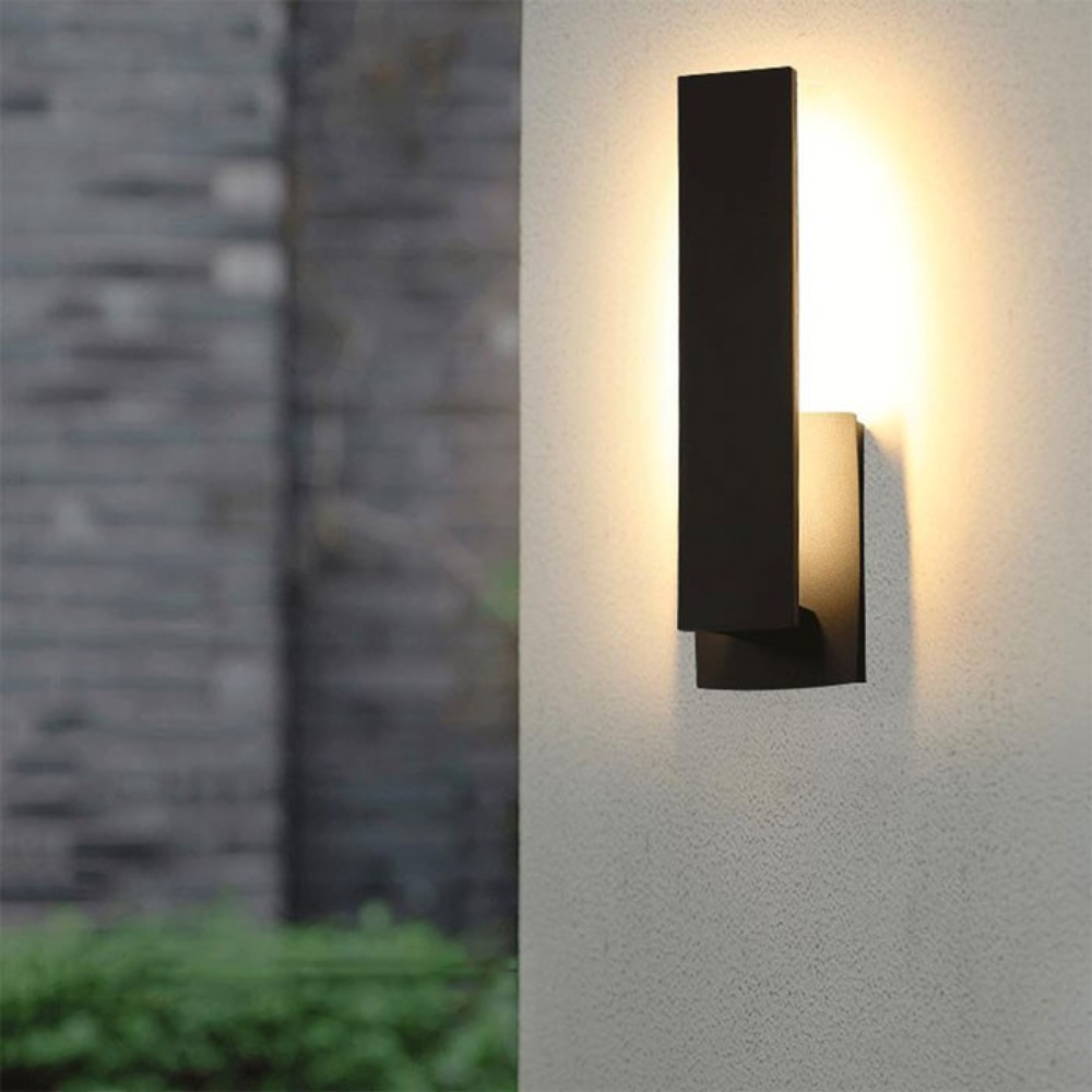 Modern Aluminum Wall Sconce with Backlit Glow