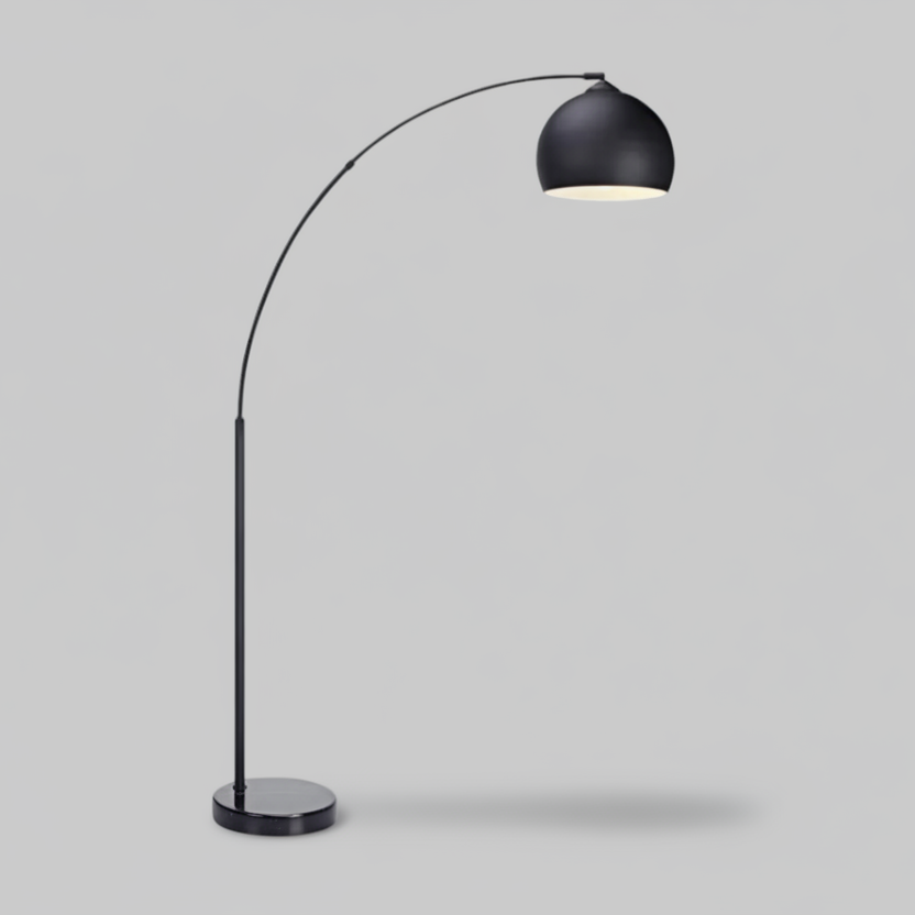 Modern Arc Floor Lamp with Dome Metal Shade