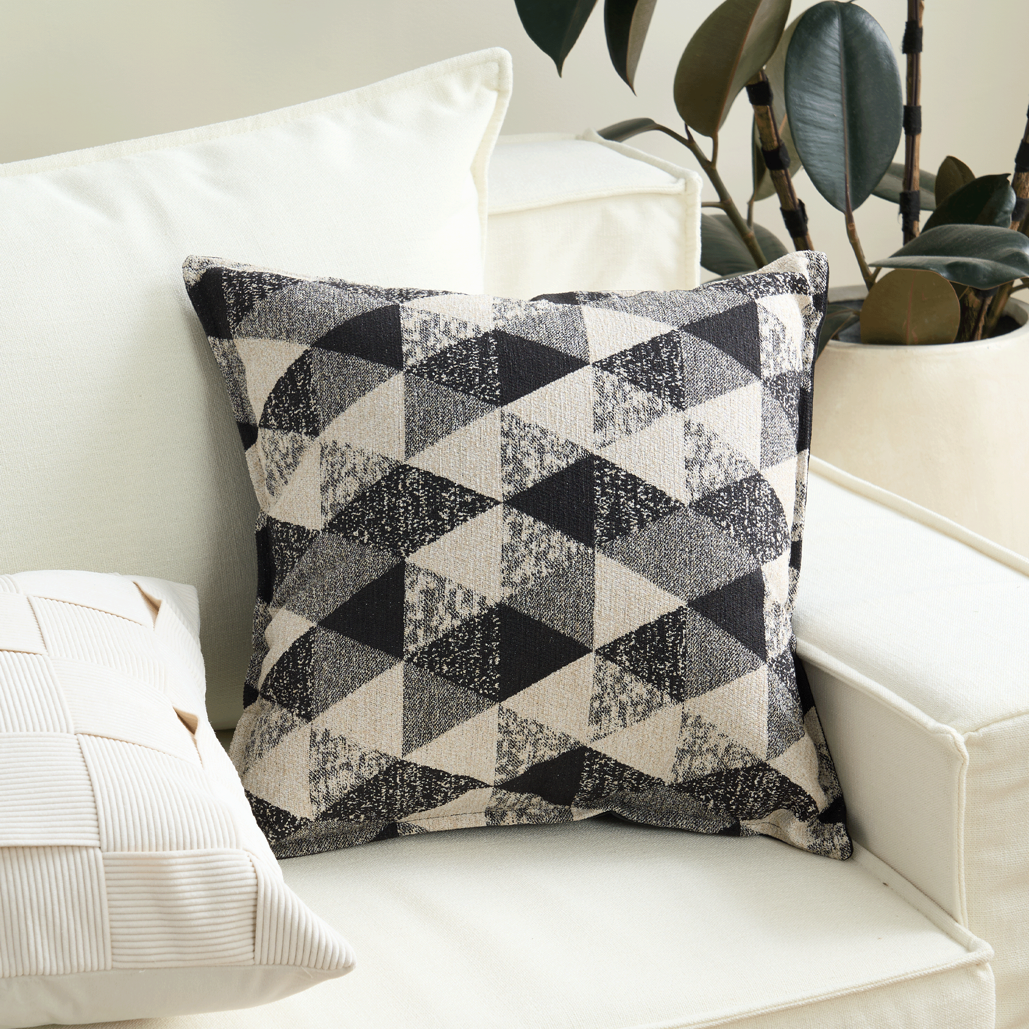 Modern Art Cushion Cover with Hidden Zipper