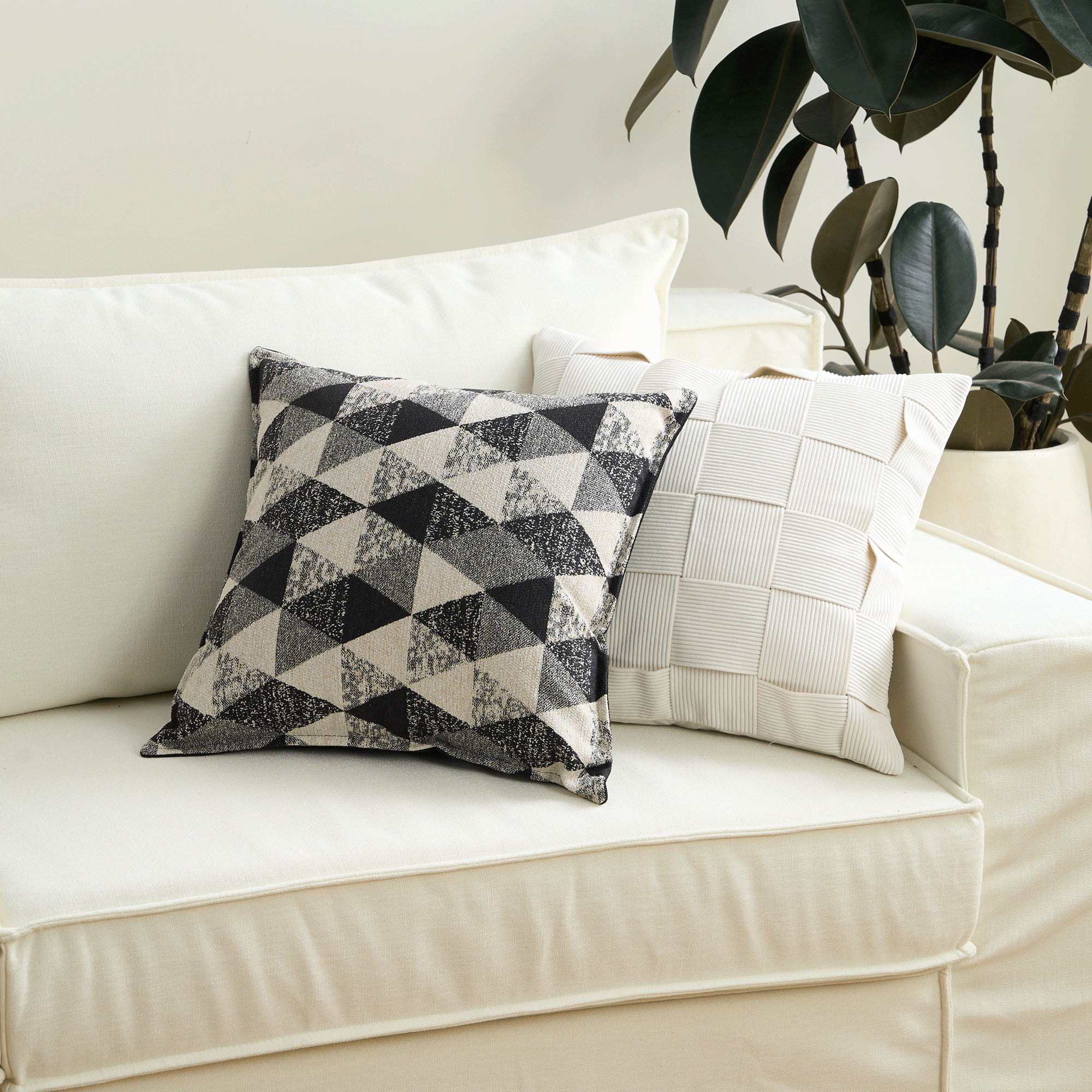 Modern Art Cushion Cover with Hidden Zipper