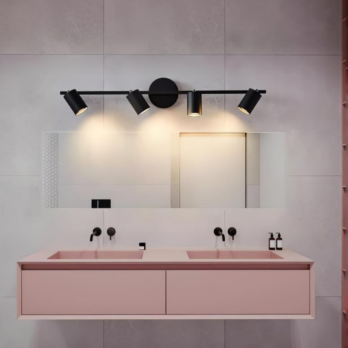 Modern Brass Double Head Wall Spotlight Bar