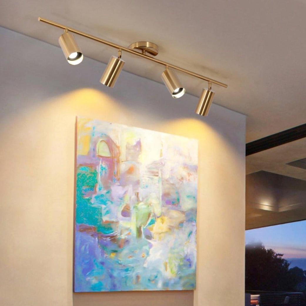 Modern Brass Double Head Wall Spotlight Bar