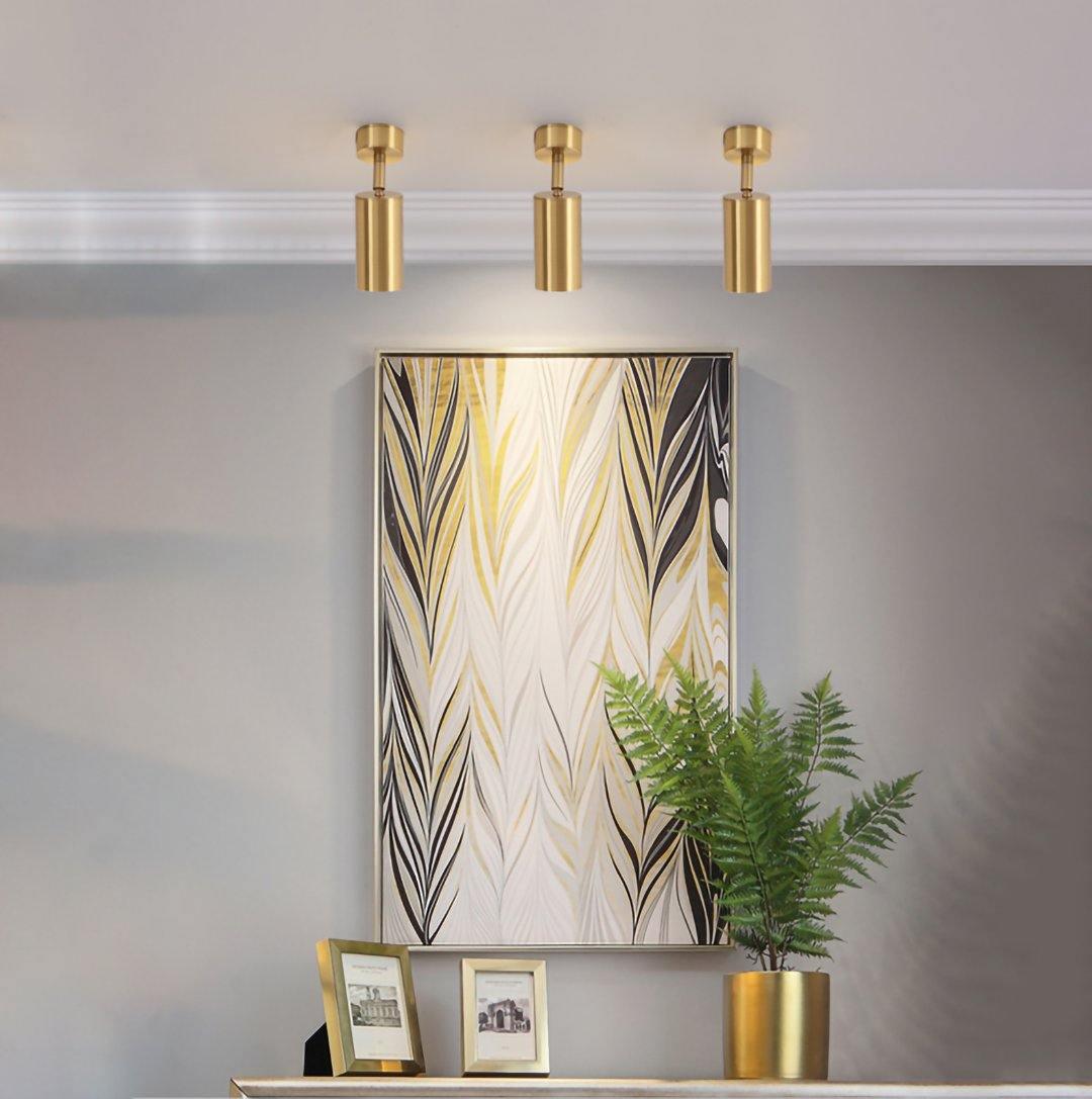 Modern Brass Double Head Wall Spotlight Bar