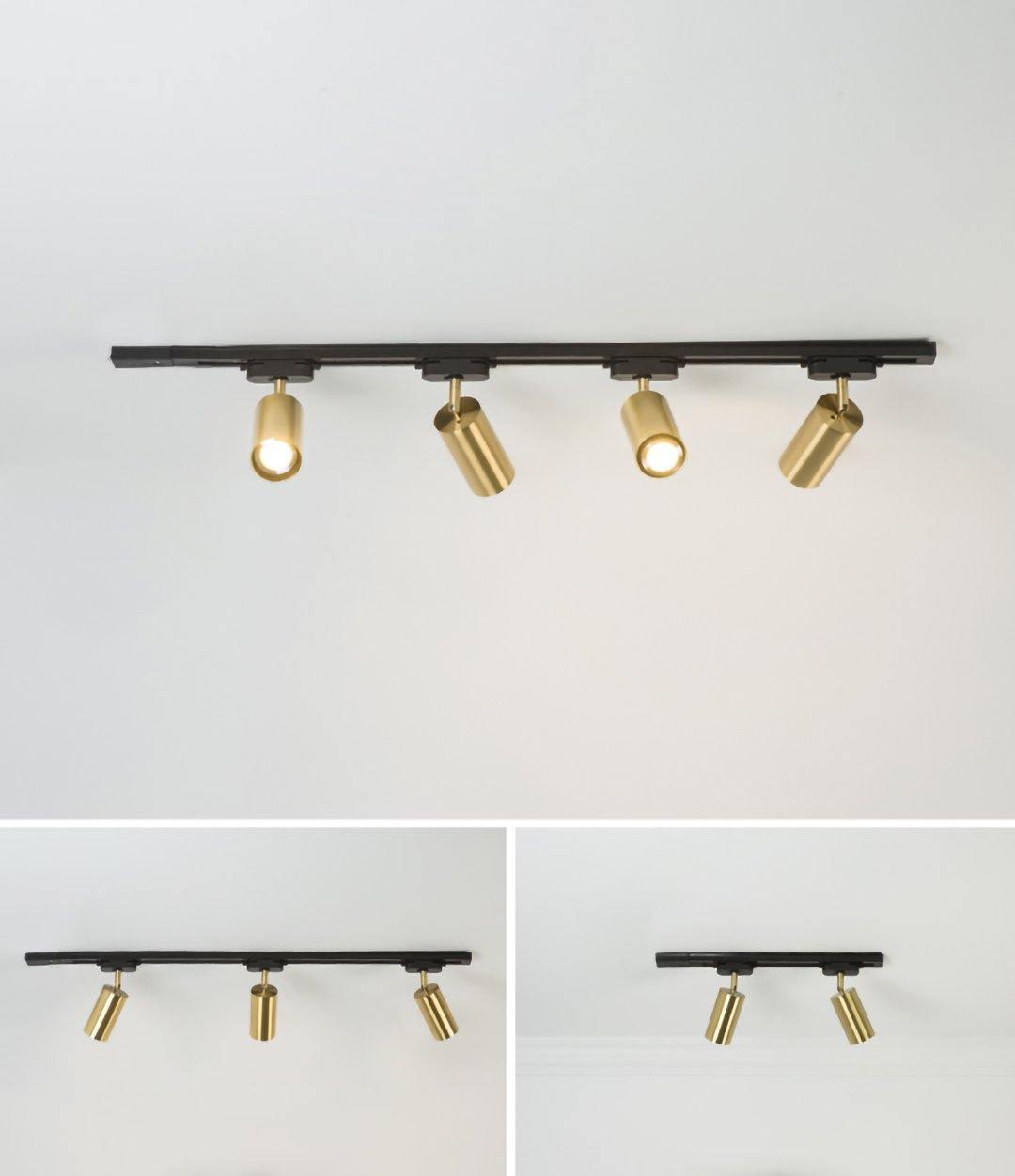 Modern Brass Double Head Wall Spotlight Bar