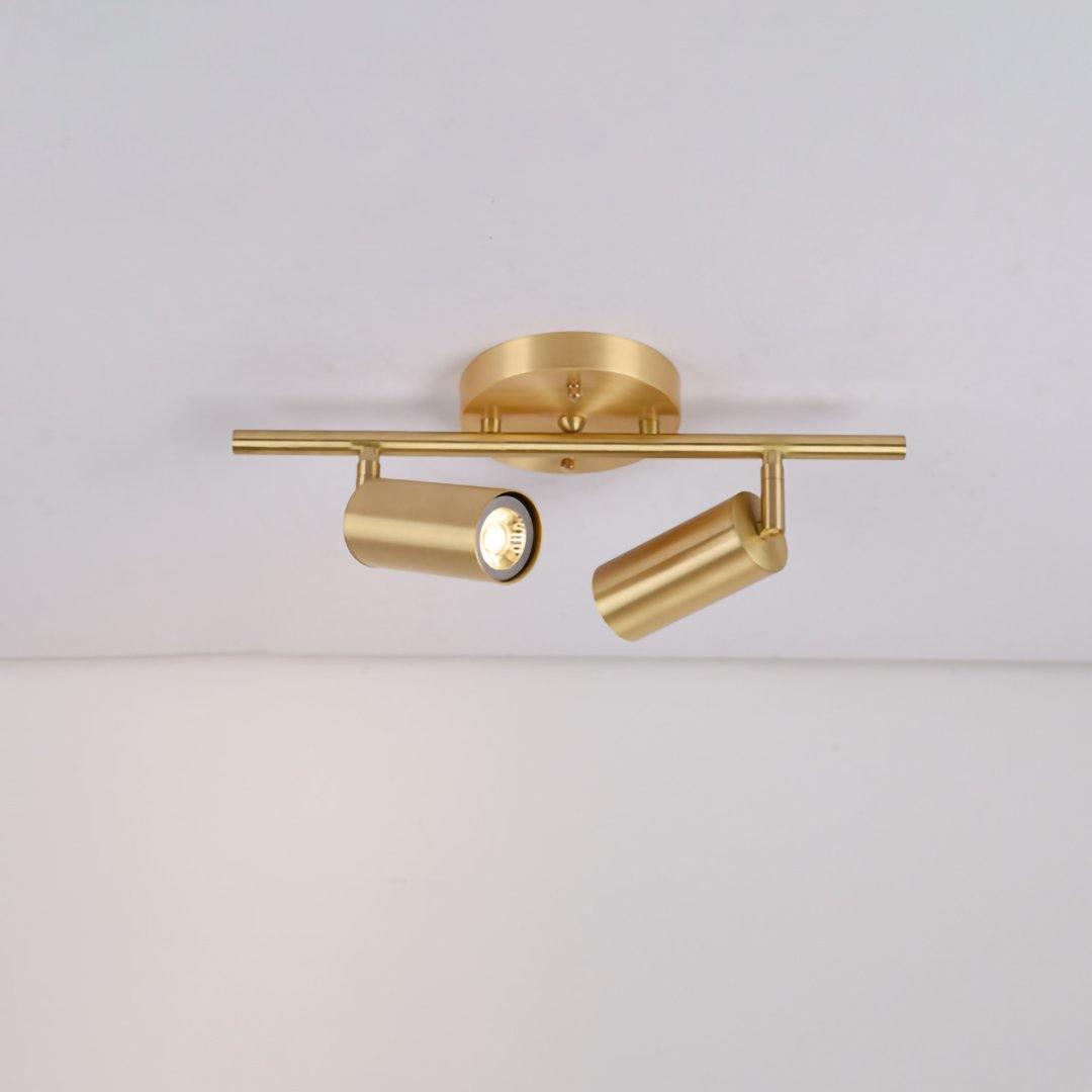 Modern Brass Double Head Wall Spotlight Bar