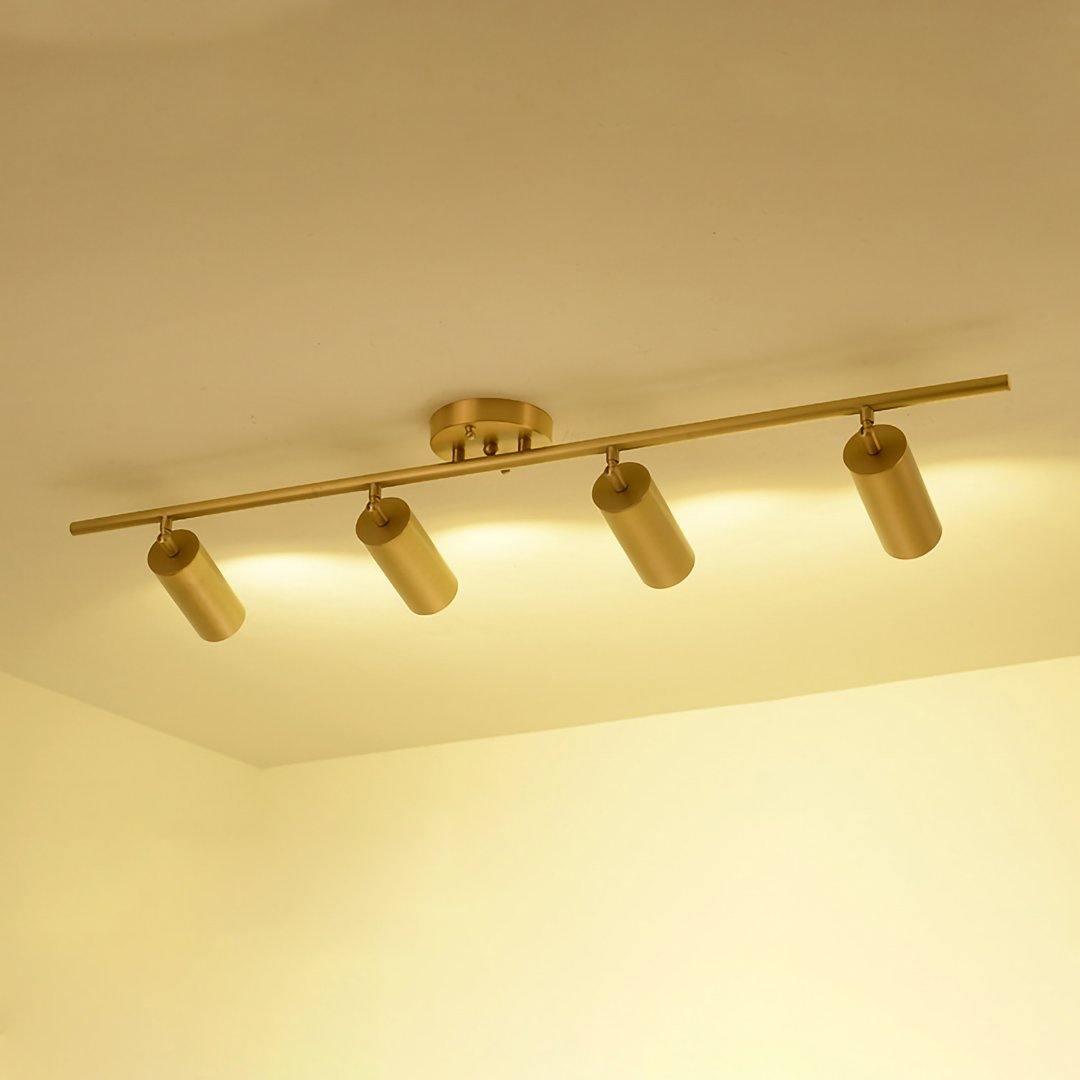 Modern Brass Double Head Wall Spotlight Bar