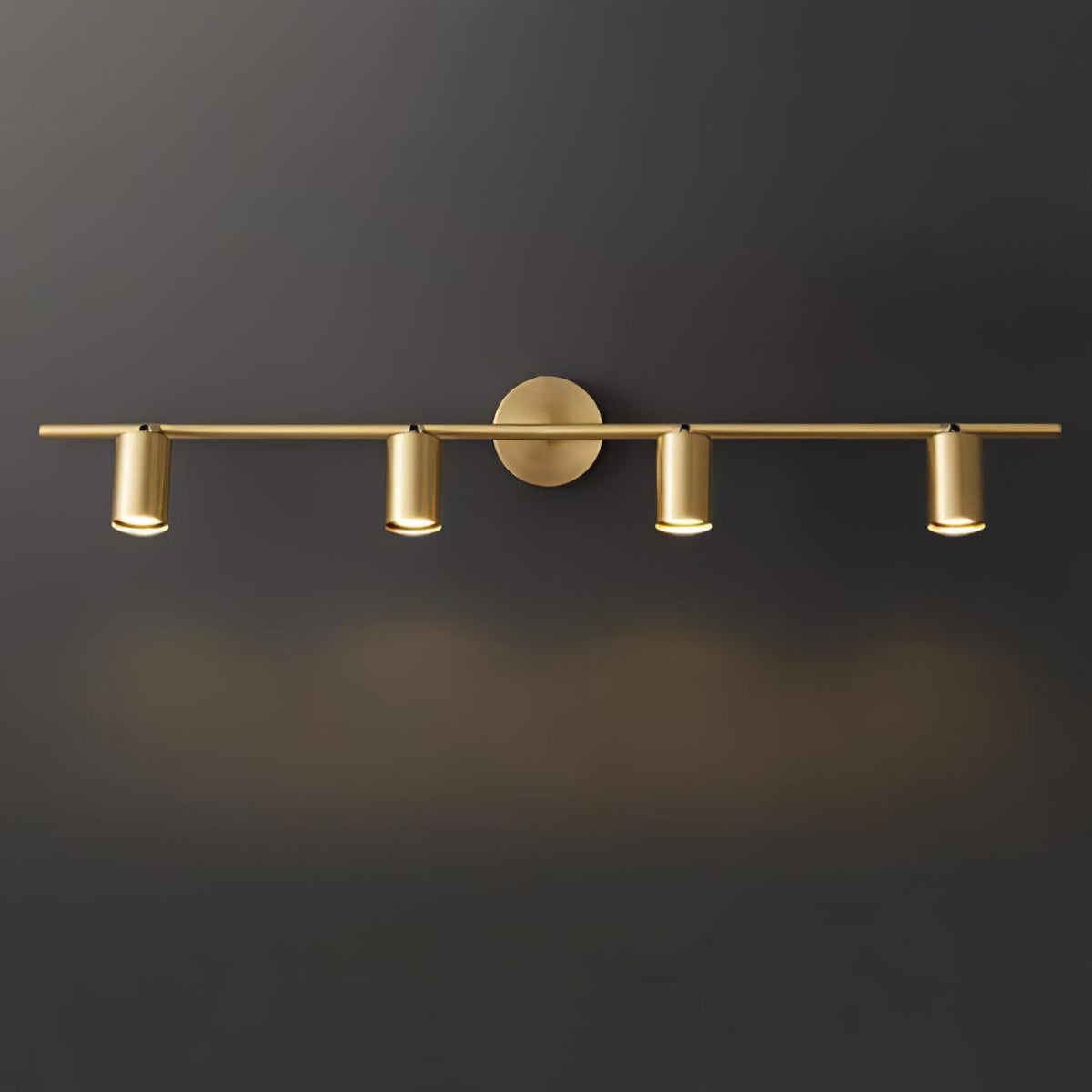 Modern Brass Double Head Wall Spotlight Bar