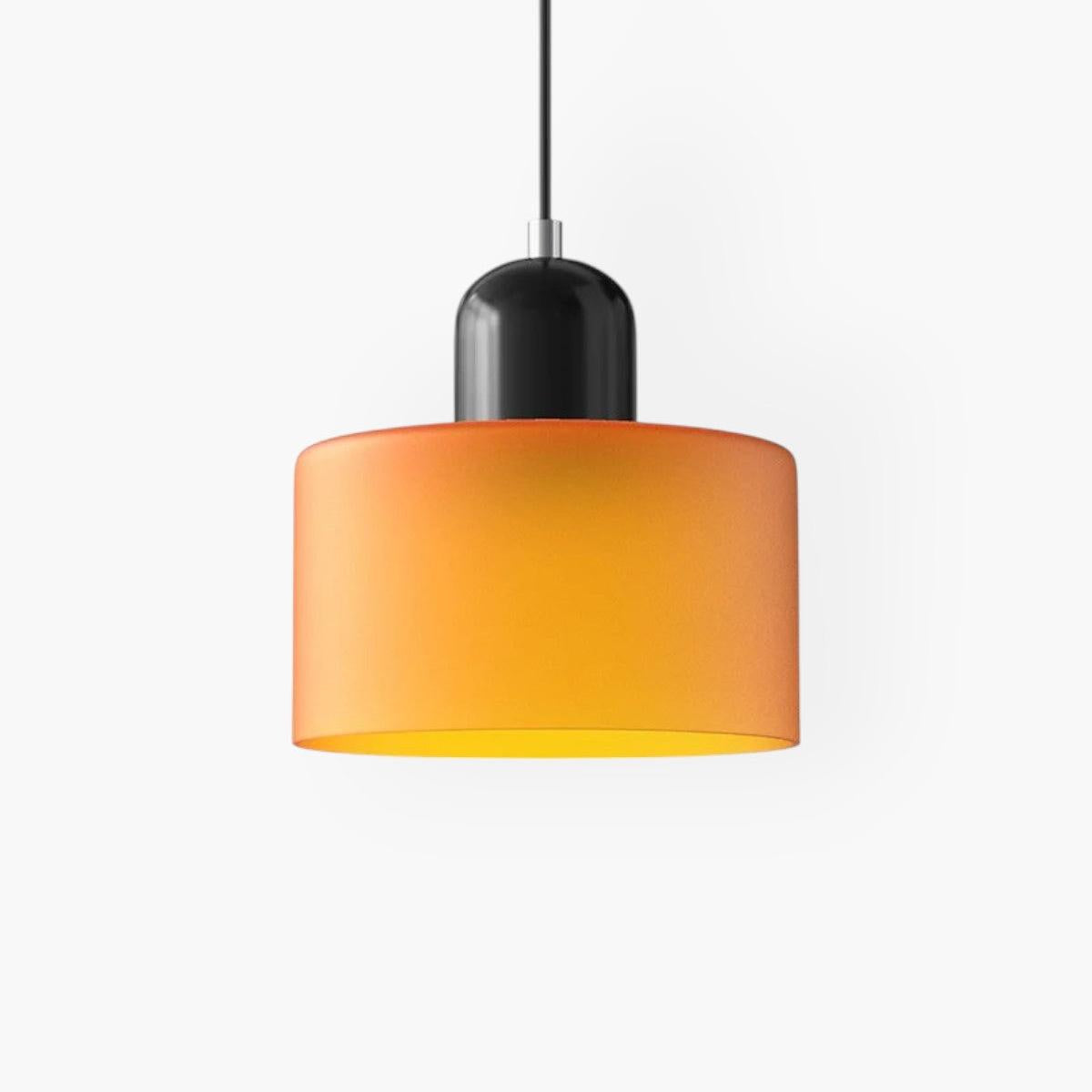 Modern Colored Glass Cylinder Pendant Light