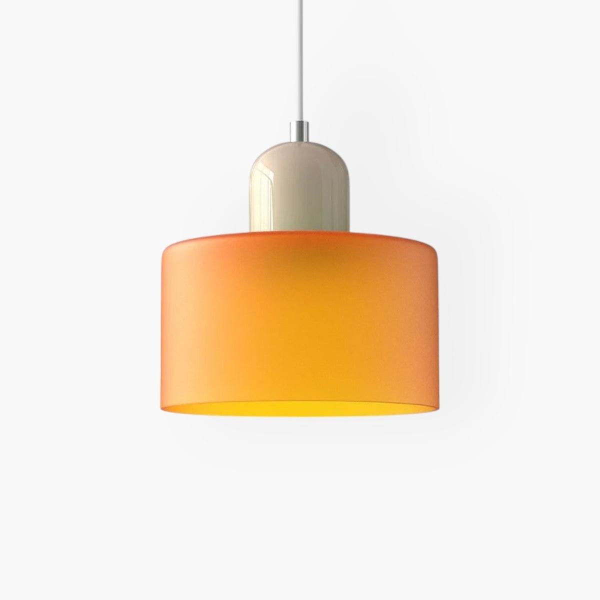 Modern Colored Glass Cylinder Pendant Light