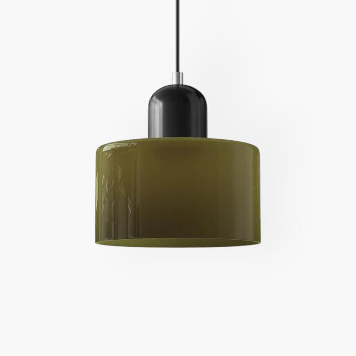 Modern Colored Glass Cylinder Pendant Light