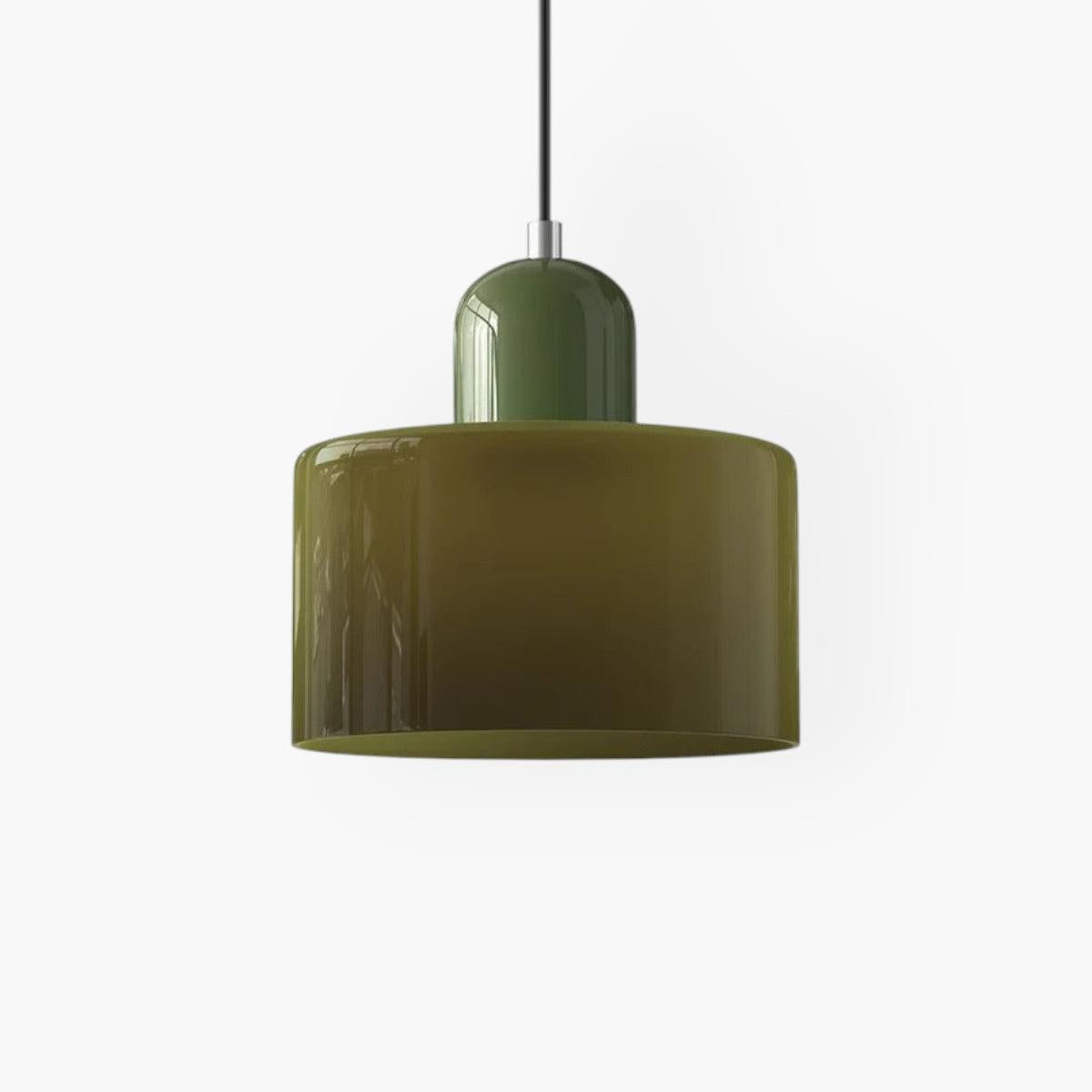 Modern Colored Glass Cylinder Pendant Light