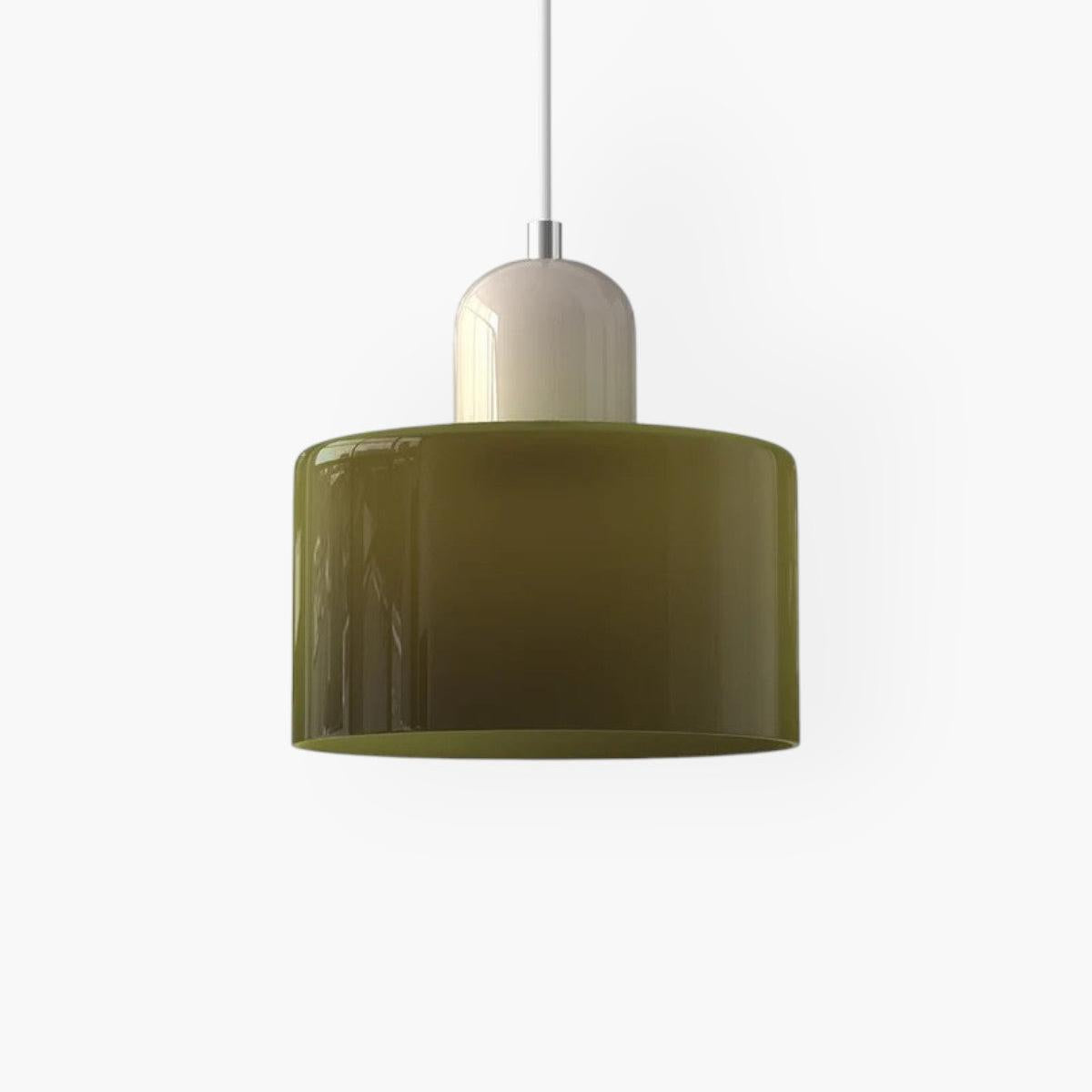 Modern Colored Glass Cylinder Pendant Light