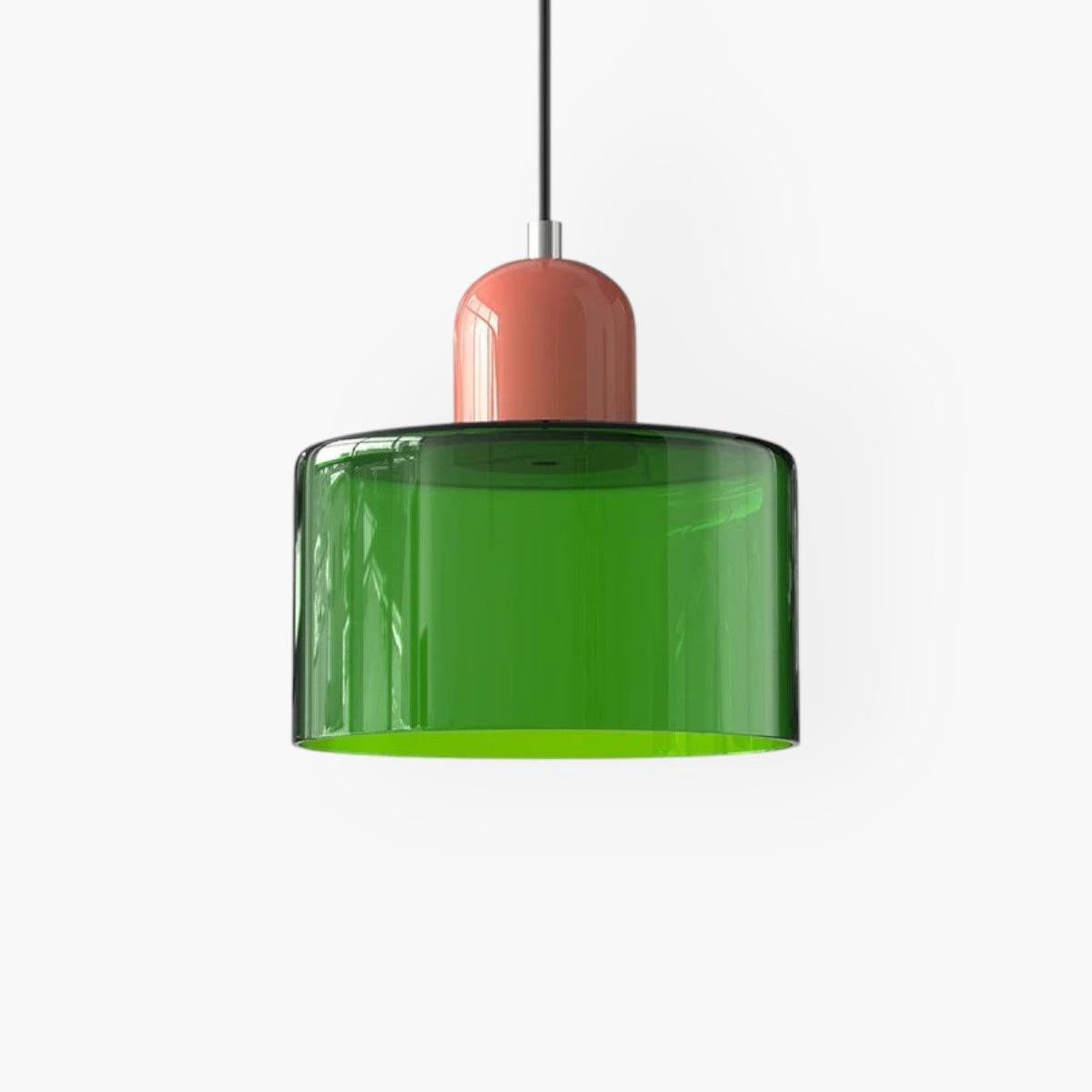 Modern Colored Glass Cylinder Pendant Light