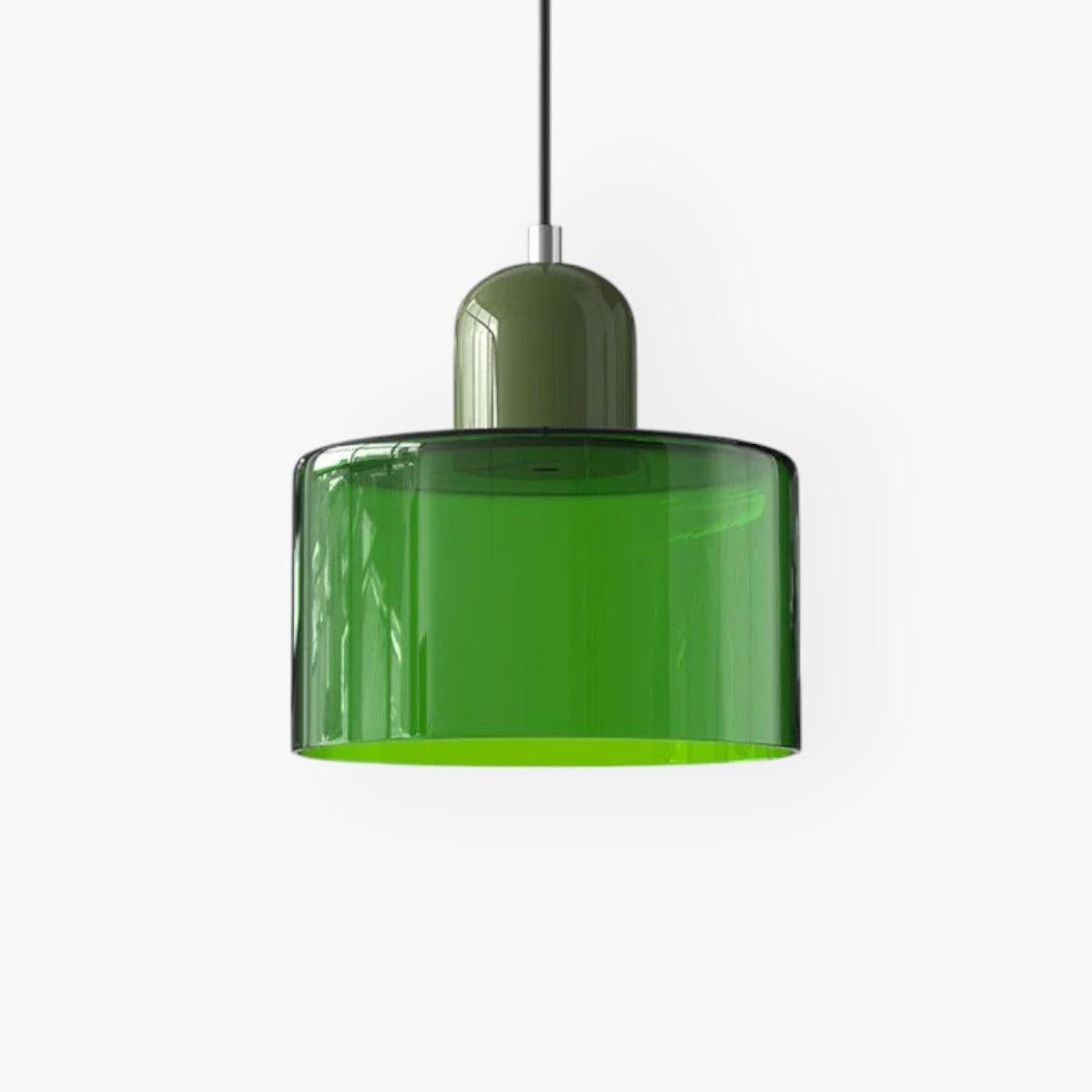 Modern Colored Glass Cylinder Pendant Light