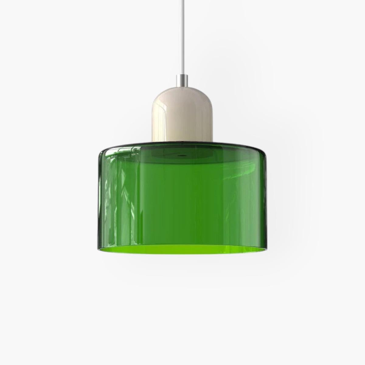 Modern Colored Glass Cylinder Pendant Light