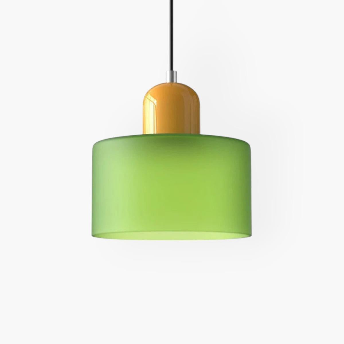 Modern Colored Glass Cylinder Pendant Light