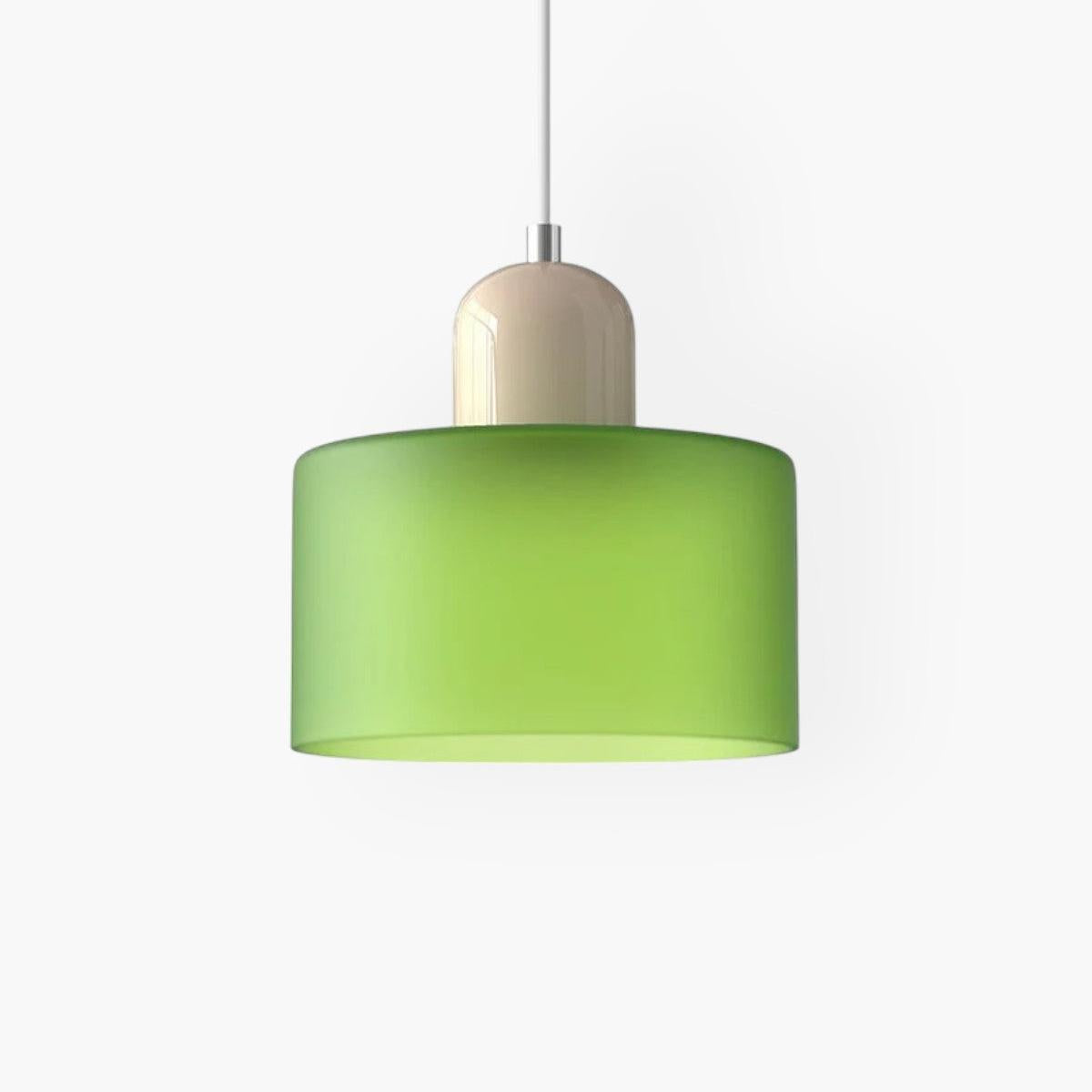 Modern Colored Glass Cylinder Pendant Light