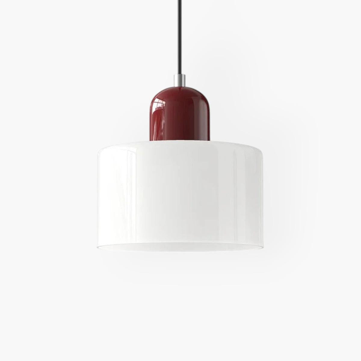 Modern Colored Glass Cylinder Pendant Light