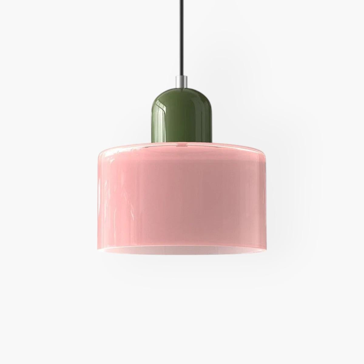 Modern Colored Glass Cylinder Pendant Light