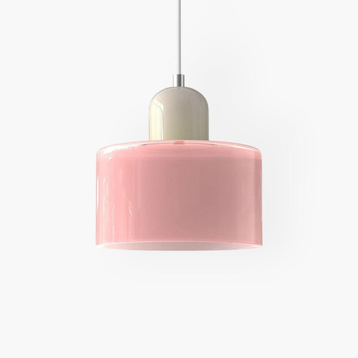 Modern Colored Glass Cylinder Pendant Light