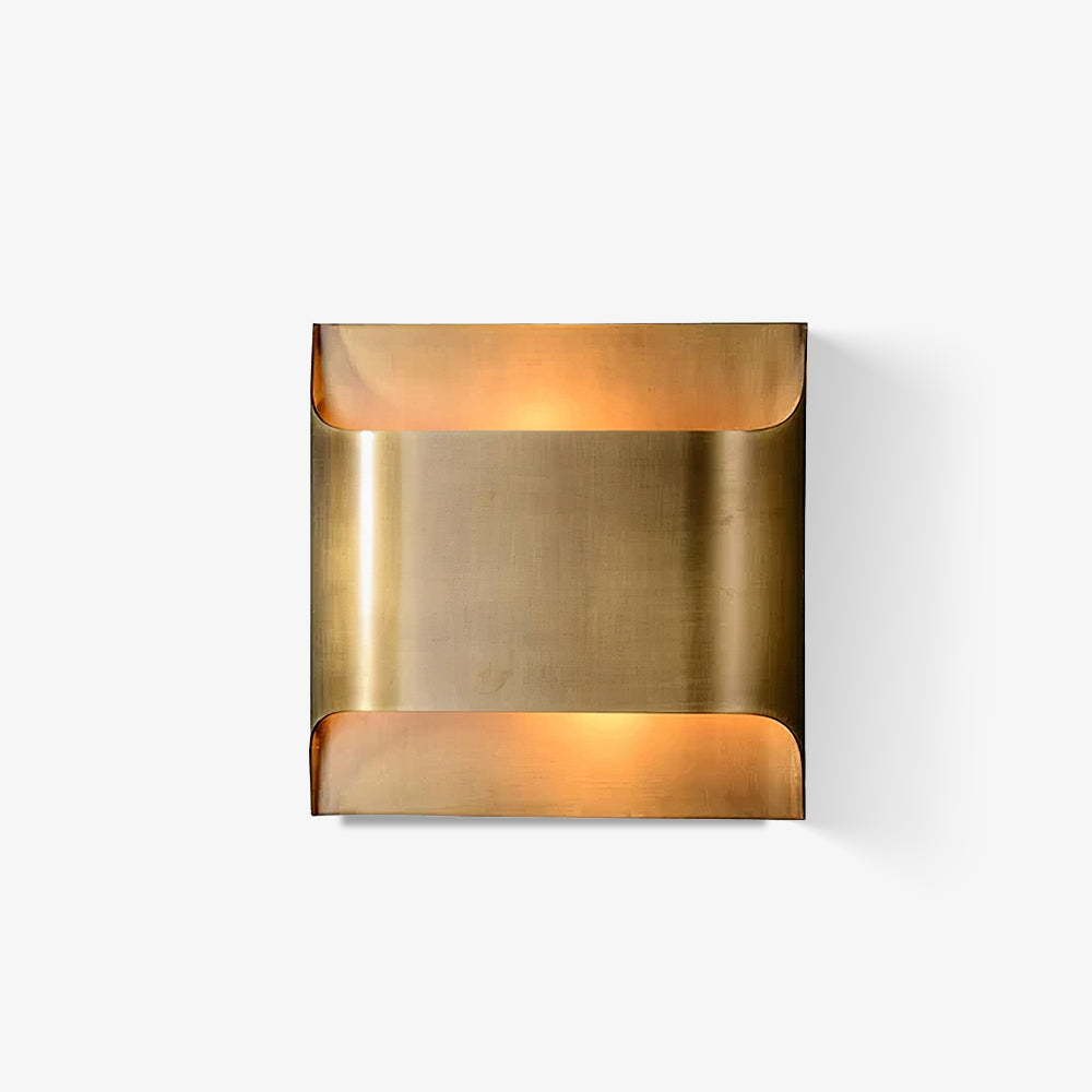 Modern Curved Brass Square LED Wall Sconce