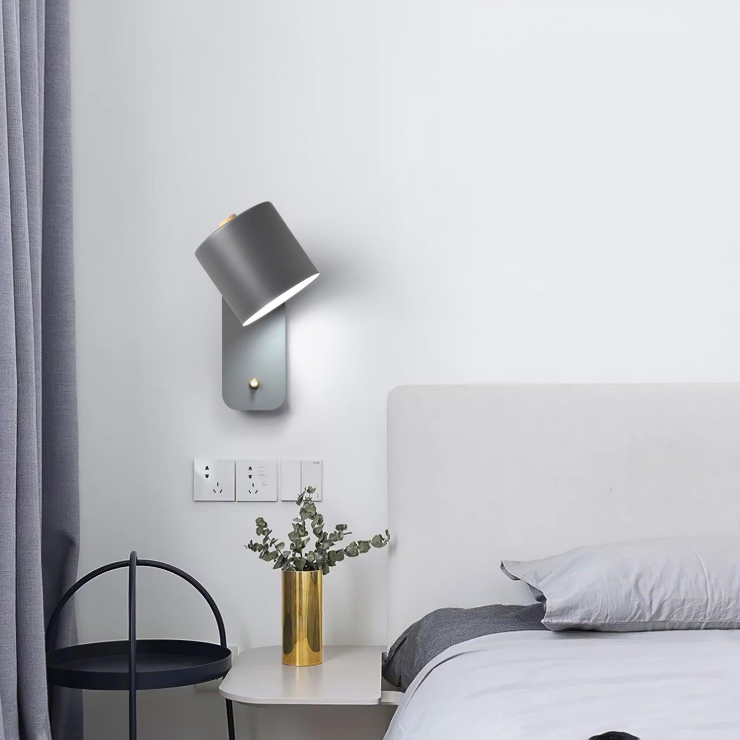 Modern Cylinder Wall Sconce with Rotary Shade