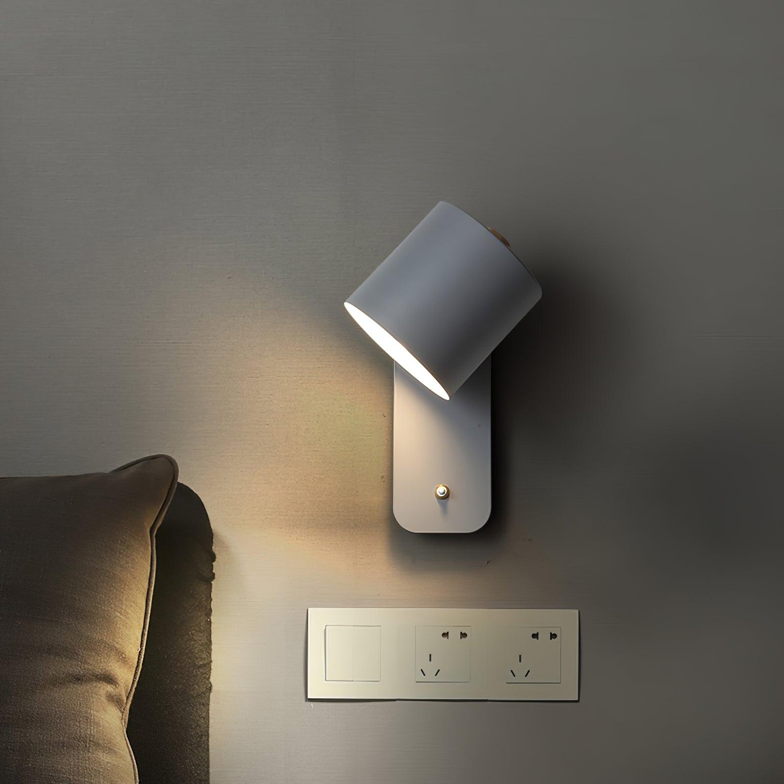 Modern Cylinder Wall Sconce with Rotary Shade
