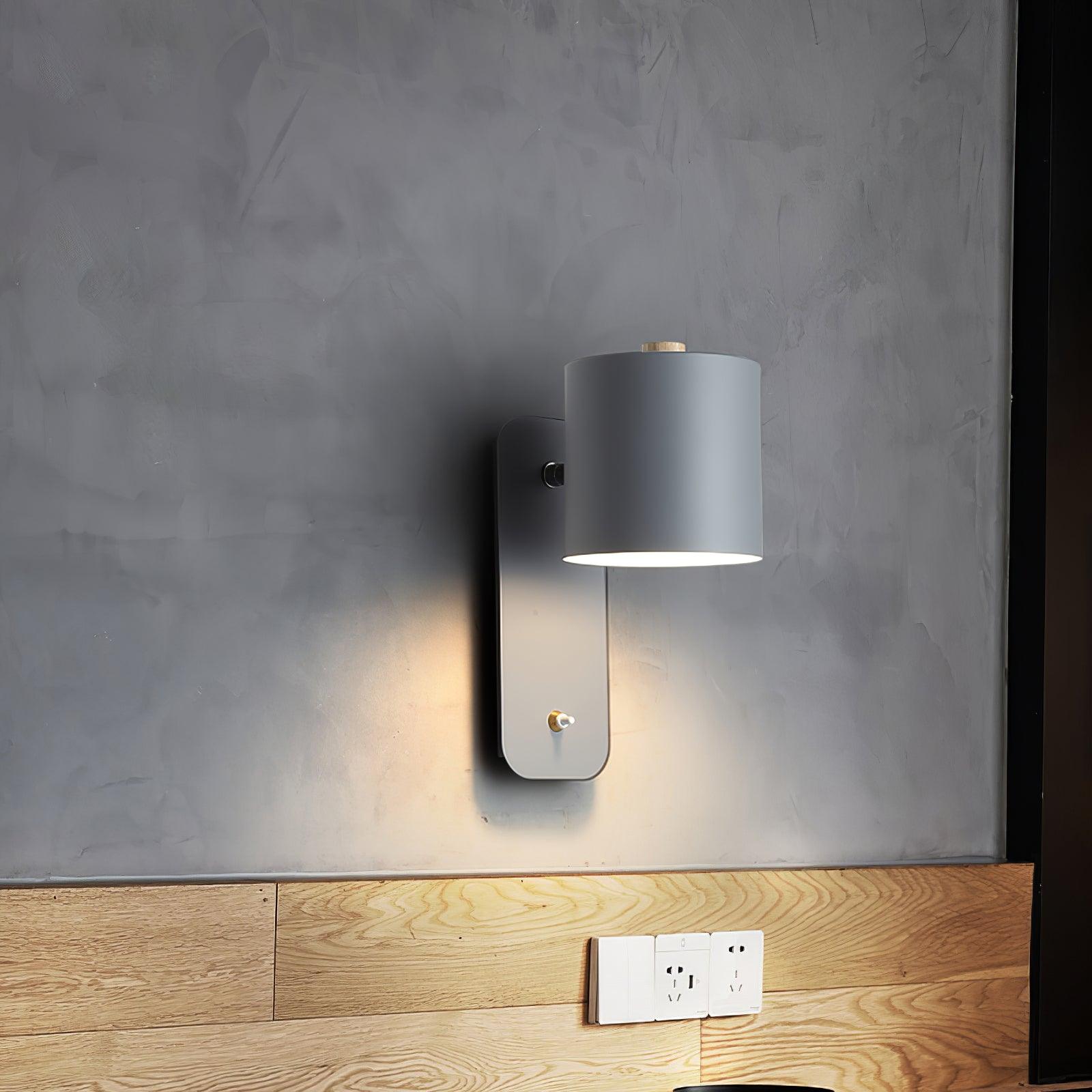 Modern Cylinder Wall Sconce with Rotary Shade