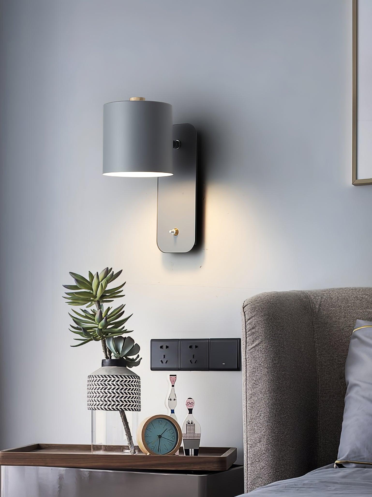 Modern Cylinder Wall Sconce with Rotary Shade