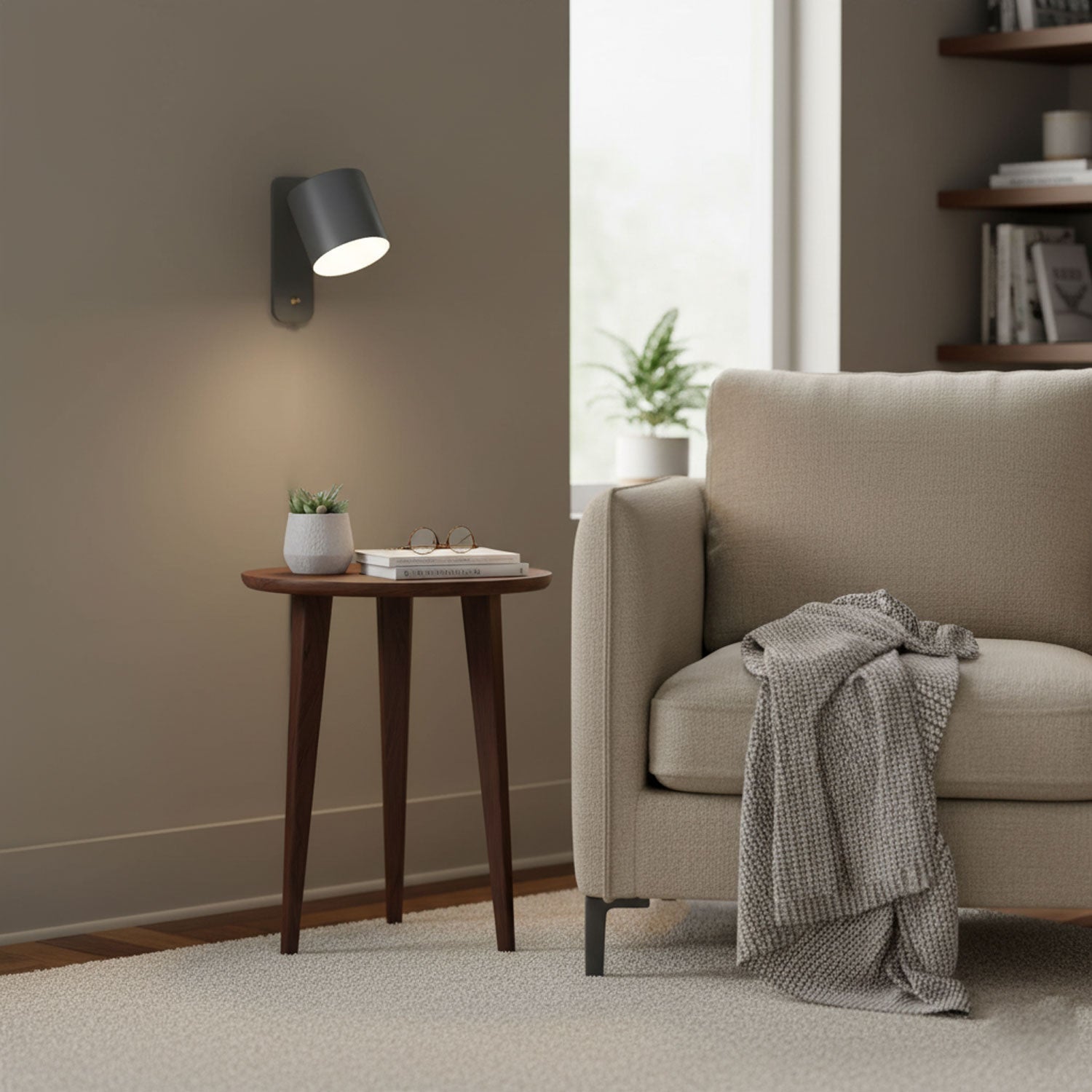 Modern Cylinder Wall Sconce with Rotary Shade