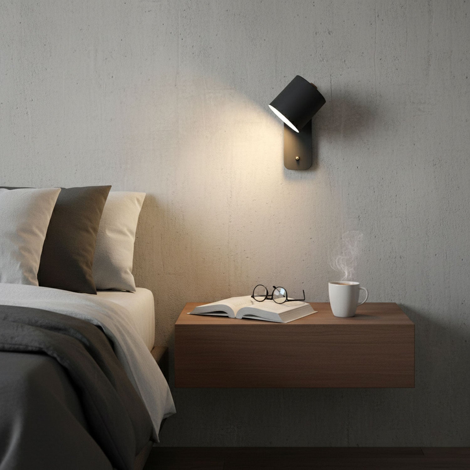 Modern Cylinder Wall Sconce with Rotary Shade