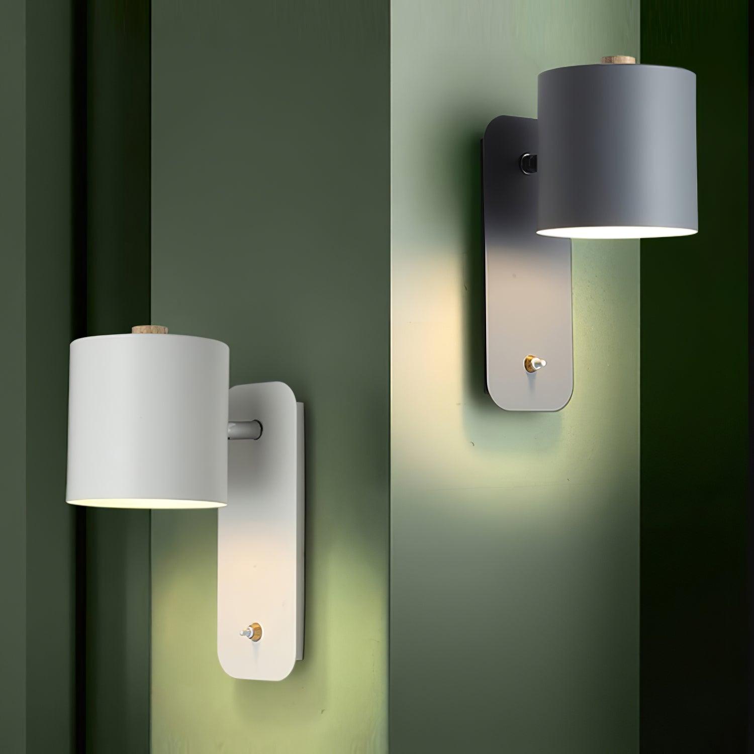 Modern Cylinder Wall Sconce with Rotary Shade