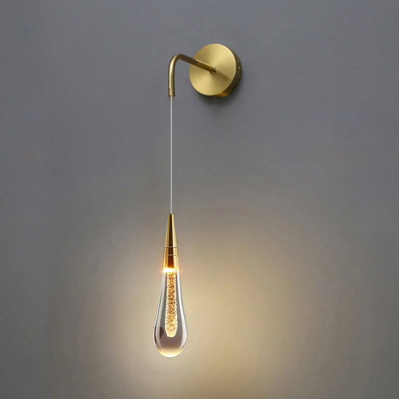 Modern Glass Raindrop LED Wall Sconce