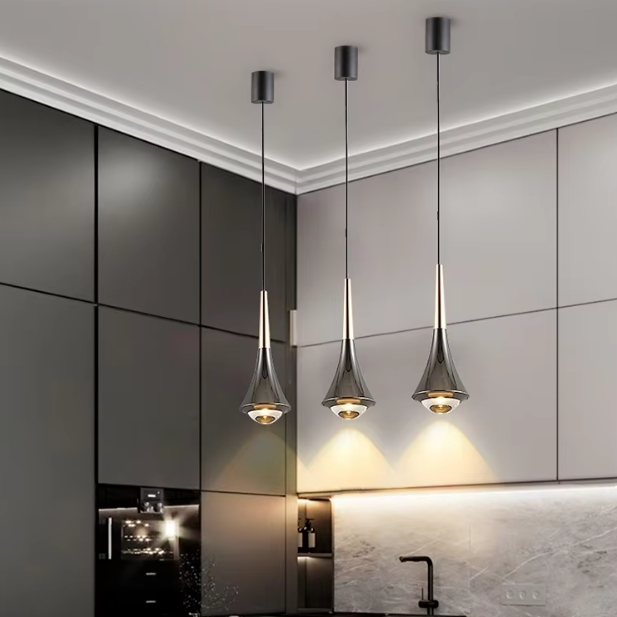 Modern Glass Teardrop LED Pendant Light