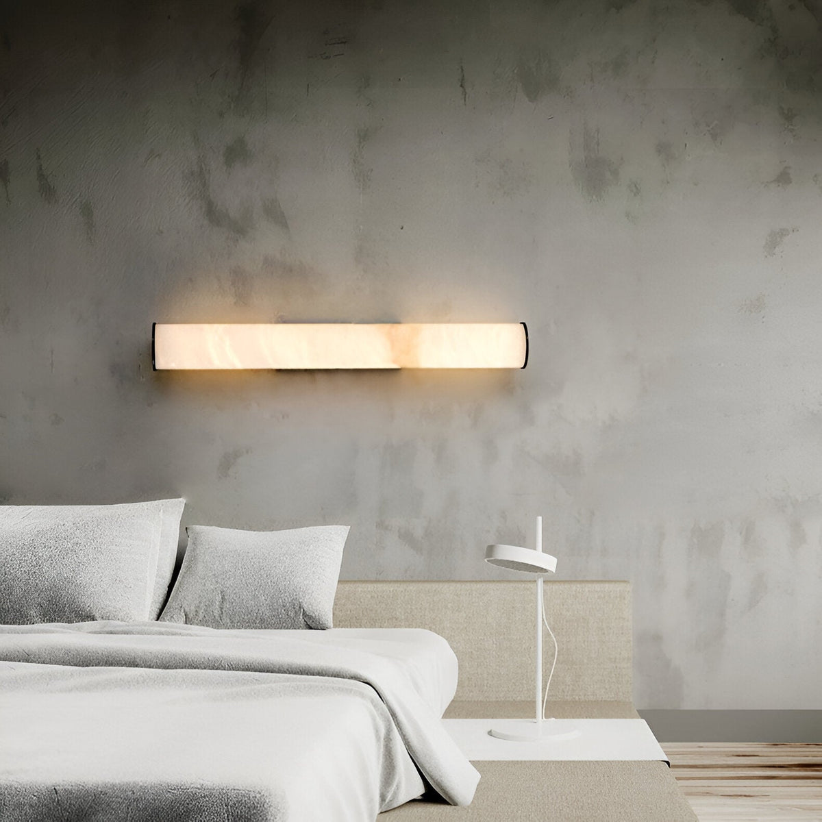 Modern Marble Wall Sconce with Warm LED Glow