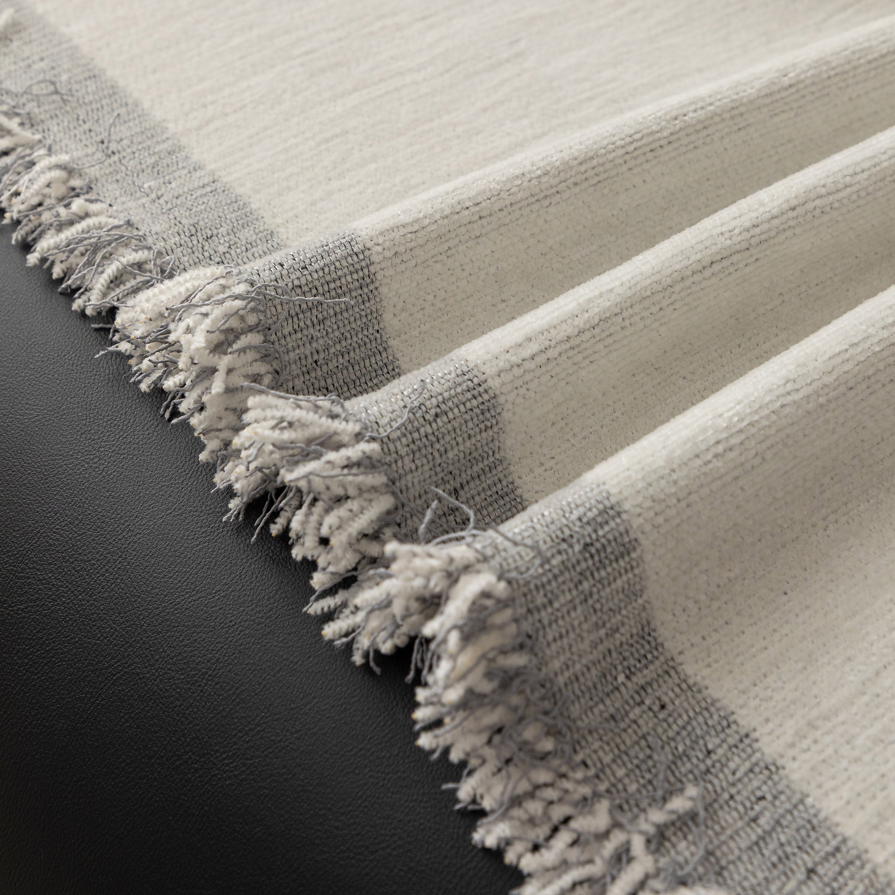 Modern Plaid Chenille Sofa Throw with Tassels